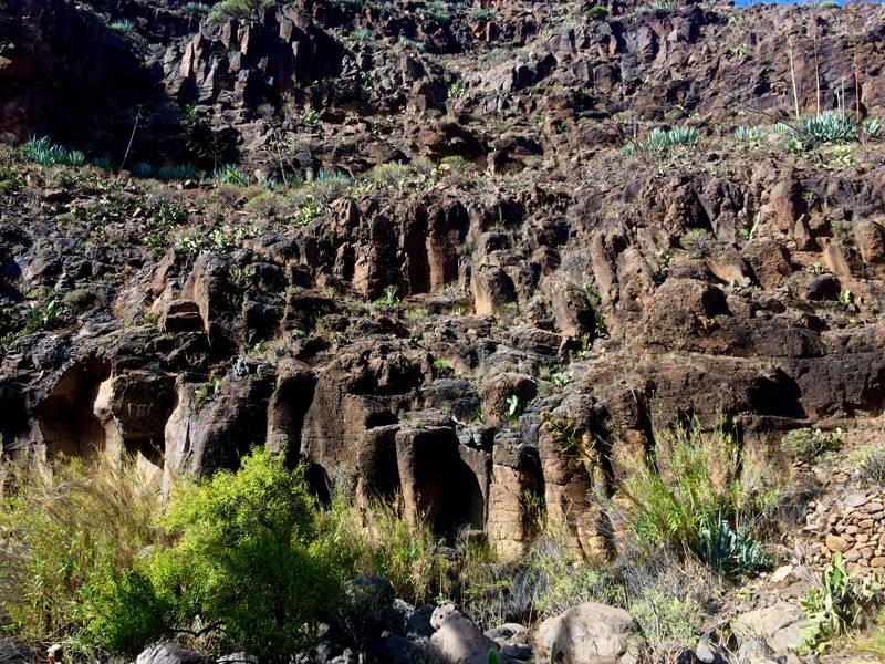 Canyon wall in Valle Gran Rey, La Gomera.