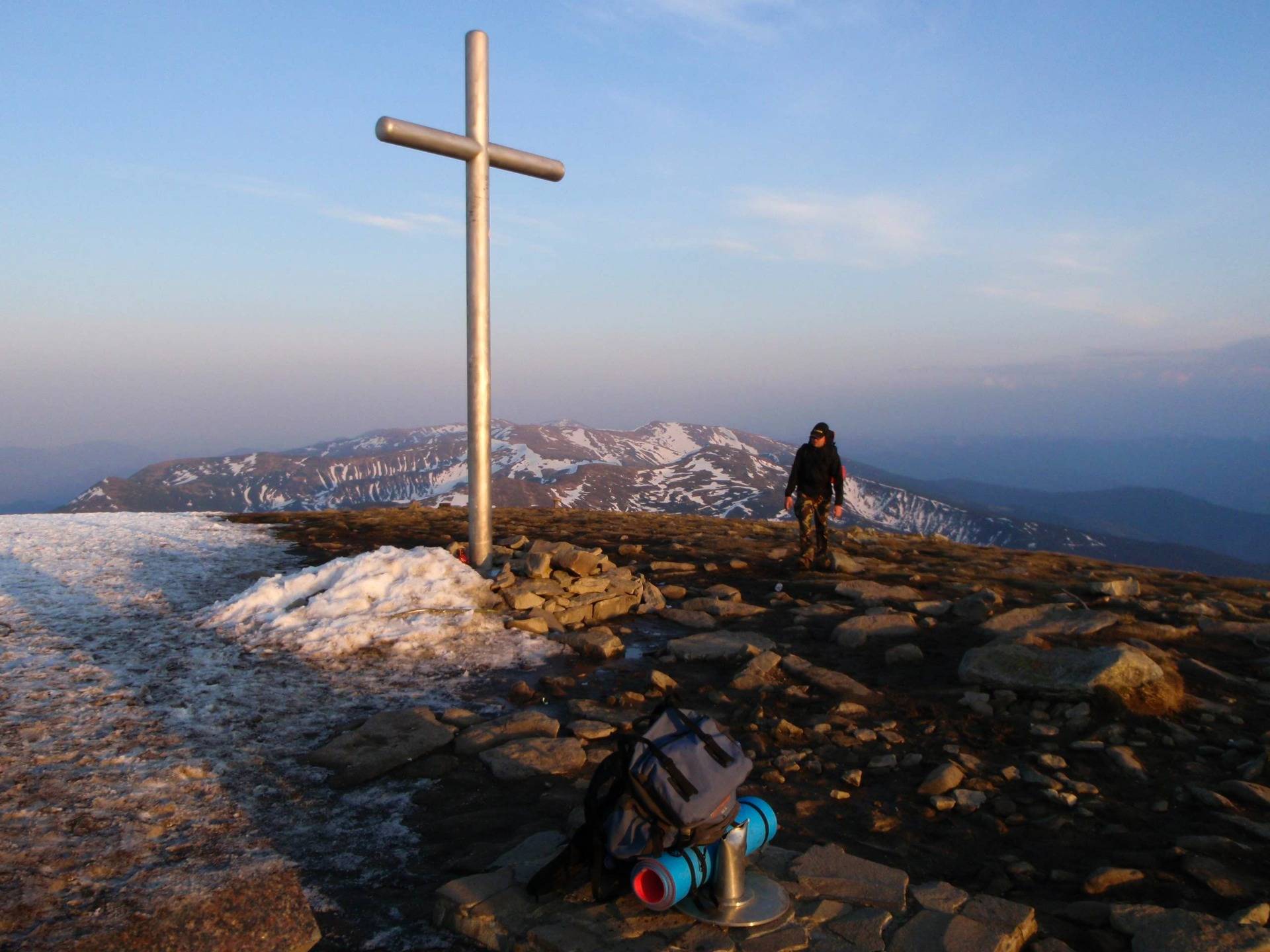 Memorial cross on top of Mount Hoverla