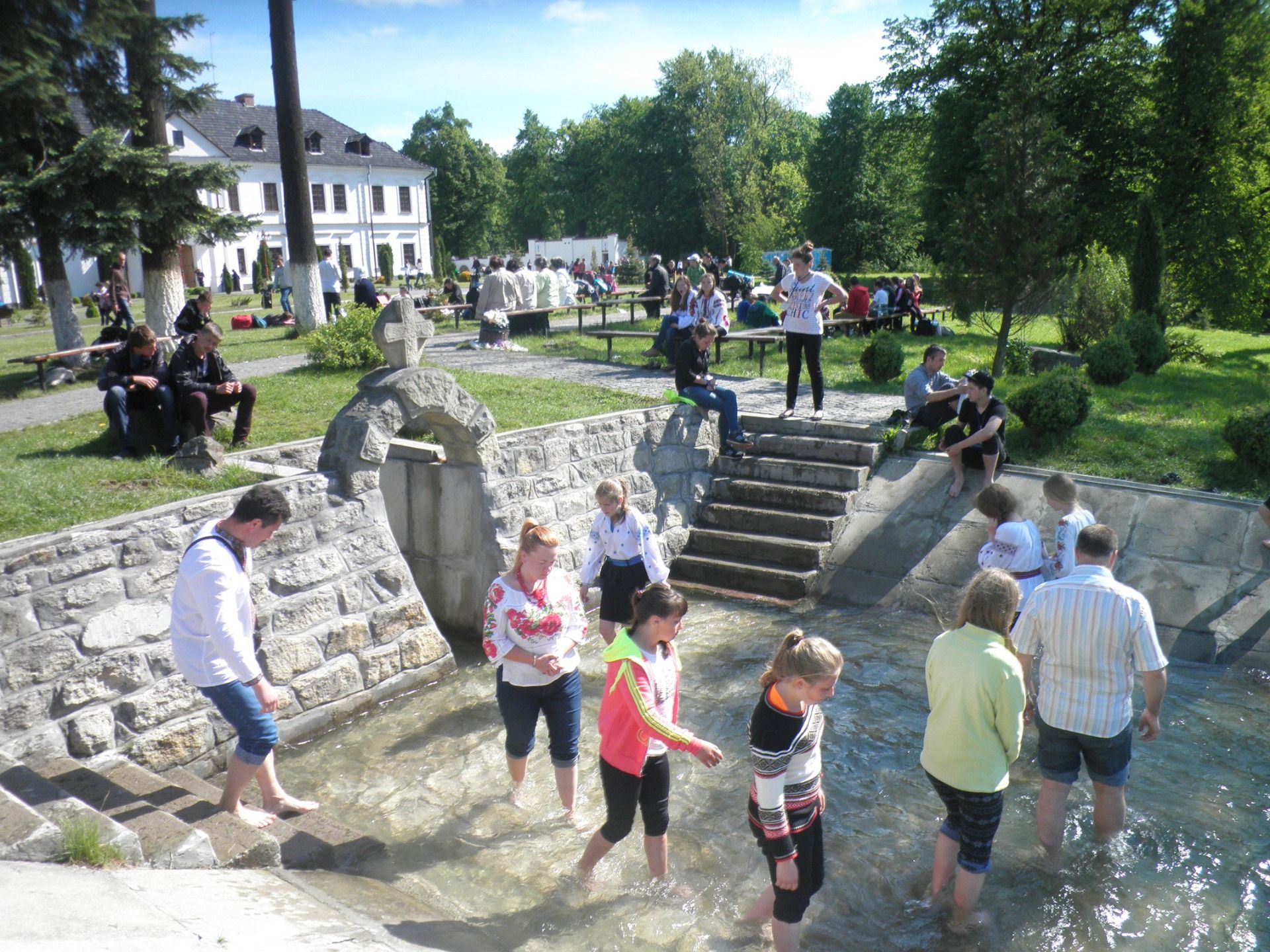 The water from the source was very cold