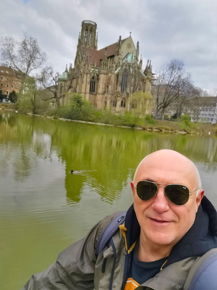 View to the lake and the church