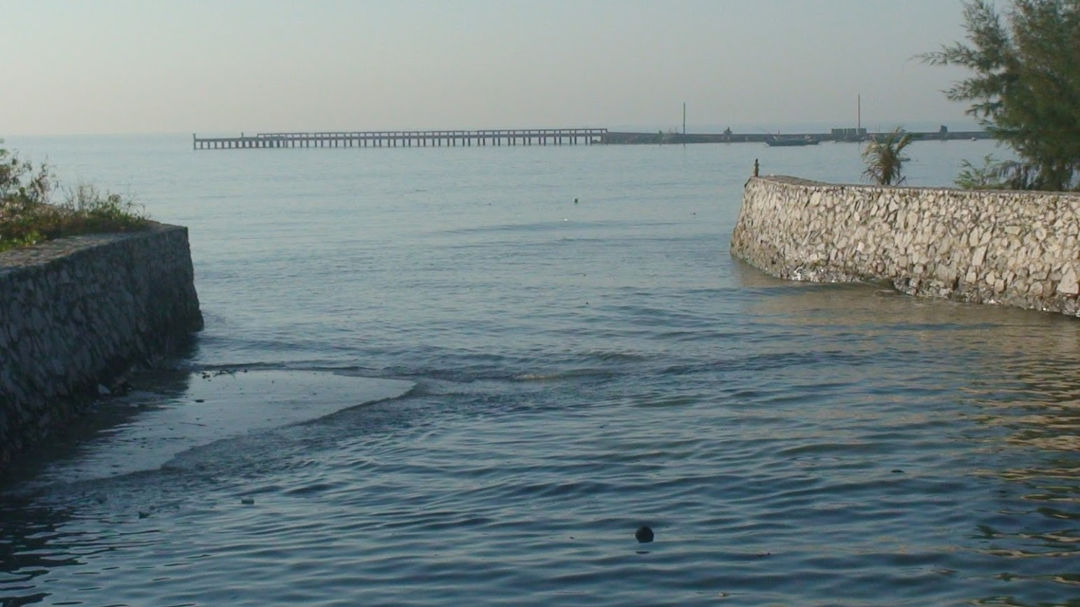View to the pier at the fishermen harbor