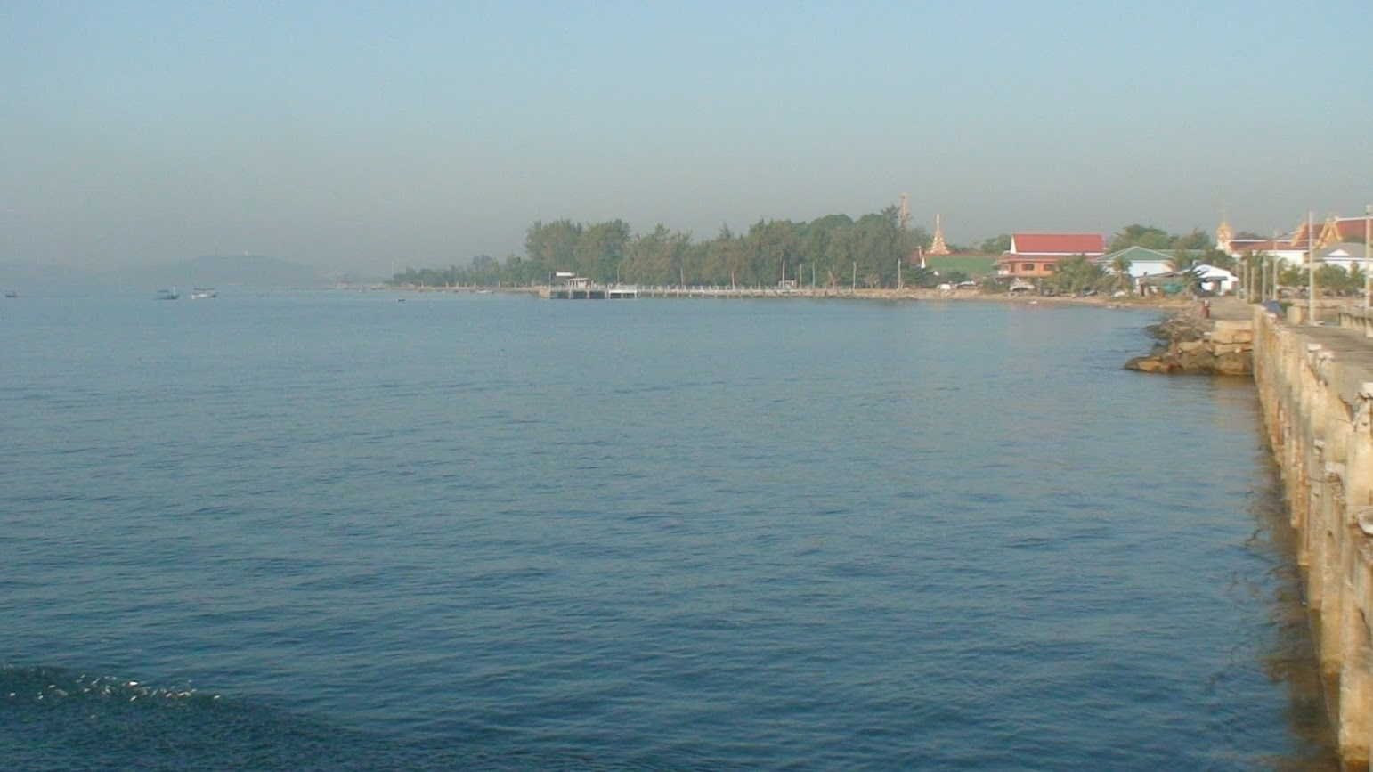 View from the pier to the harbor