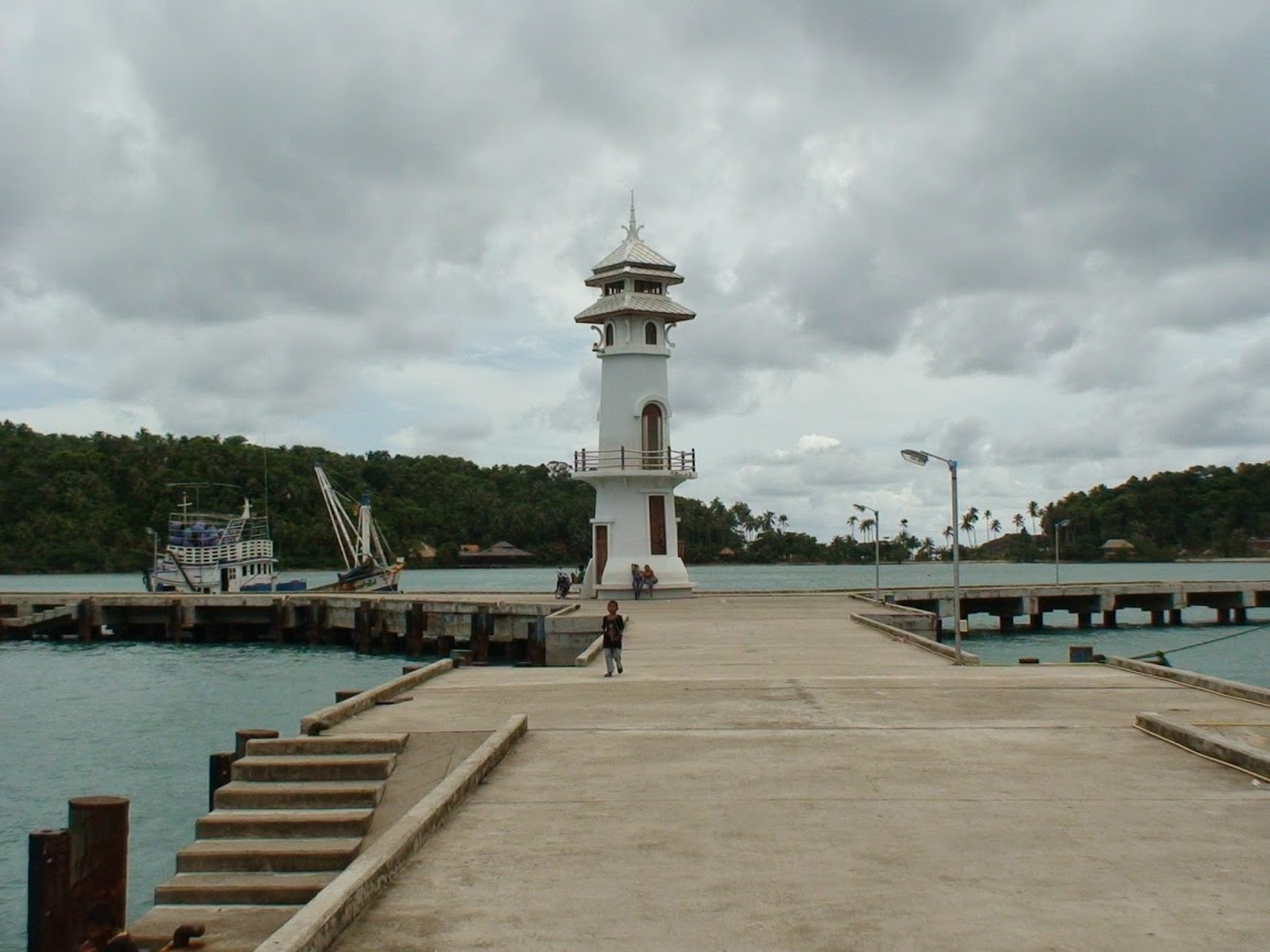 The old lighthouse in the harbor
