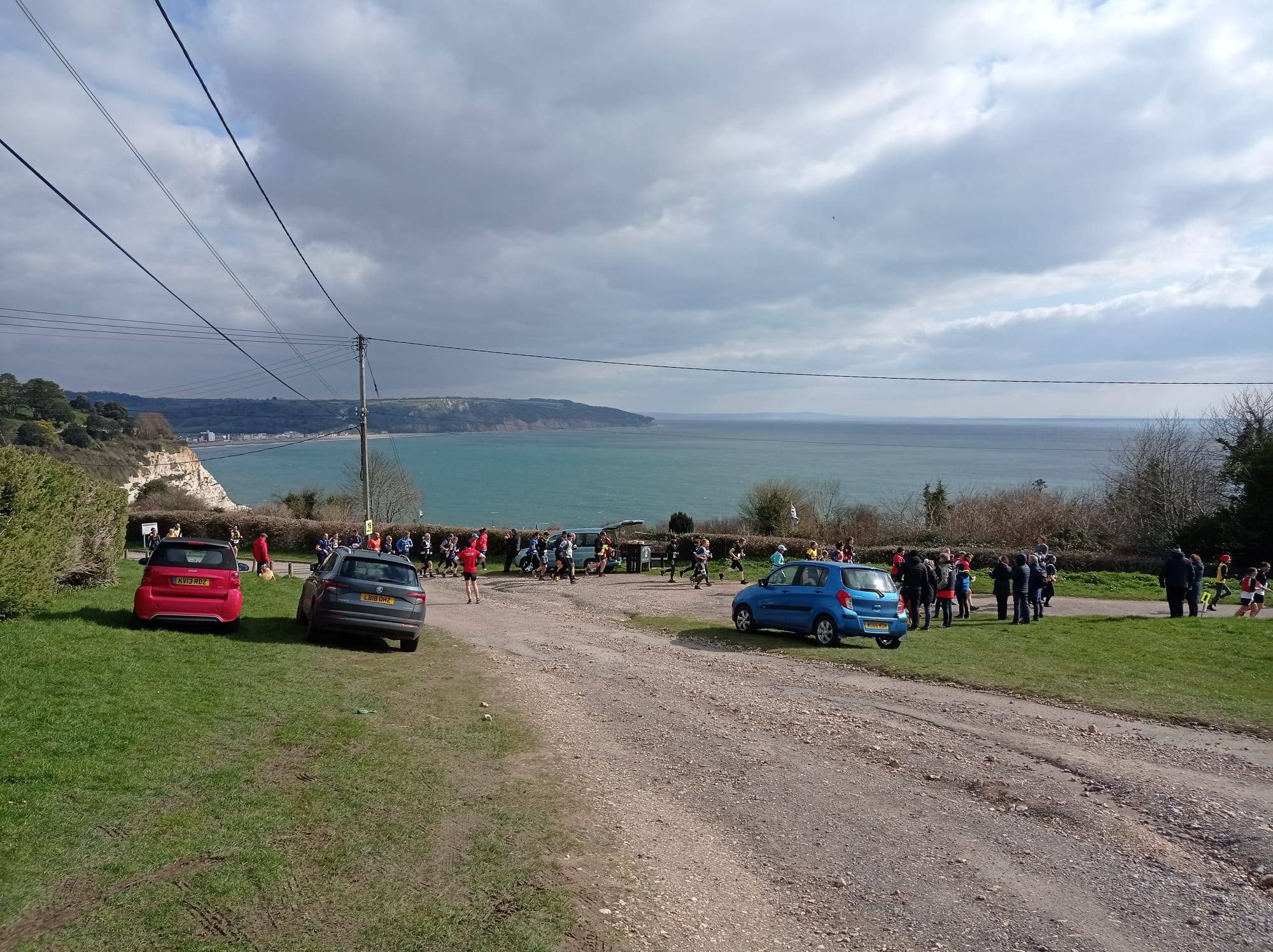 Looking back at Beer. Now us - and the runners - make our way on to Branscombe…