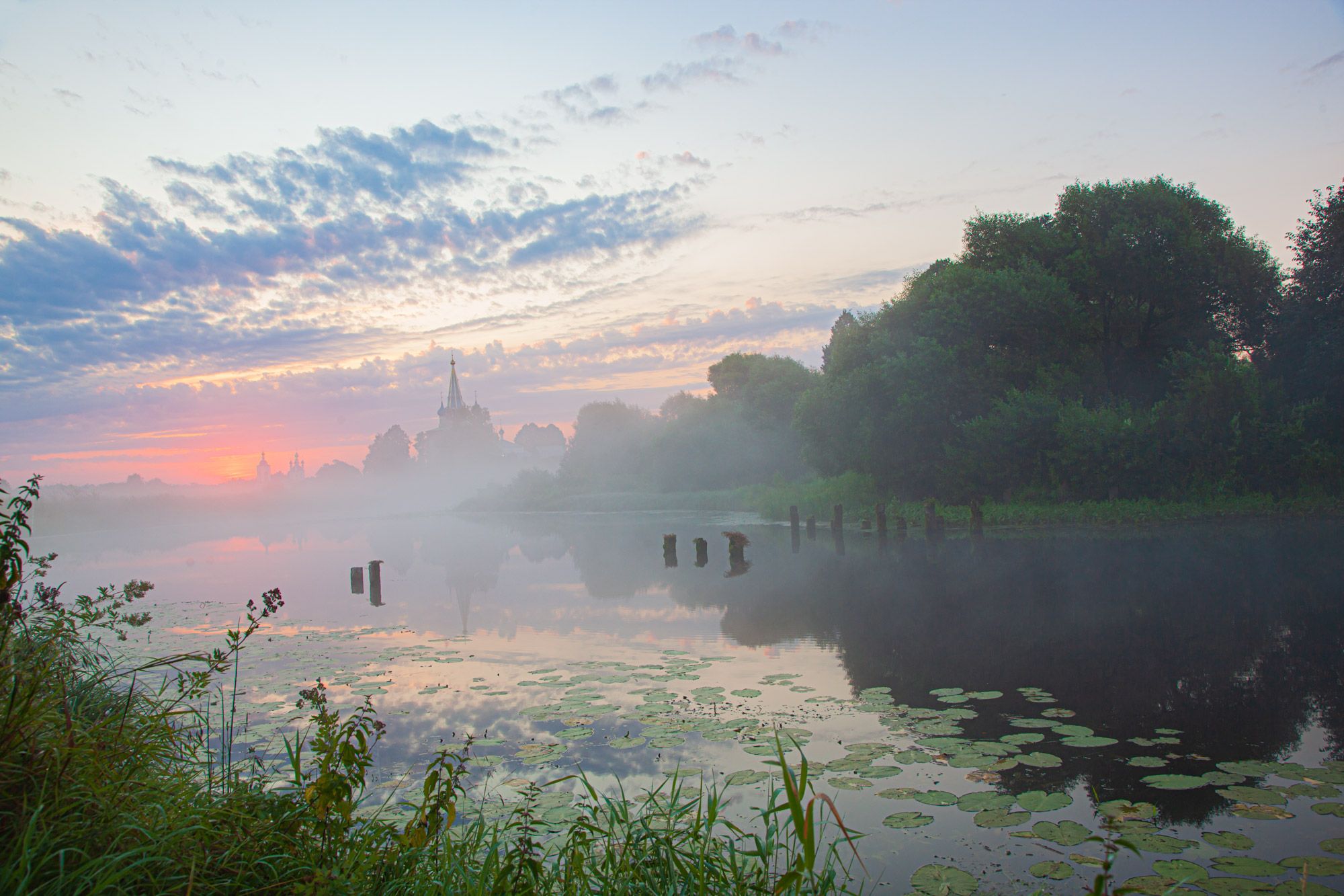 Summer sunrise in the Russian province