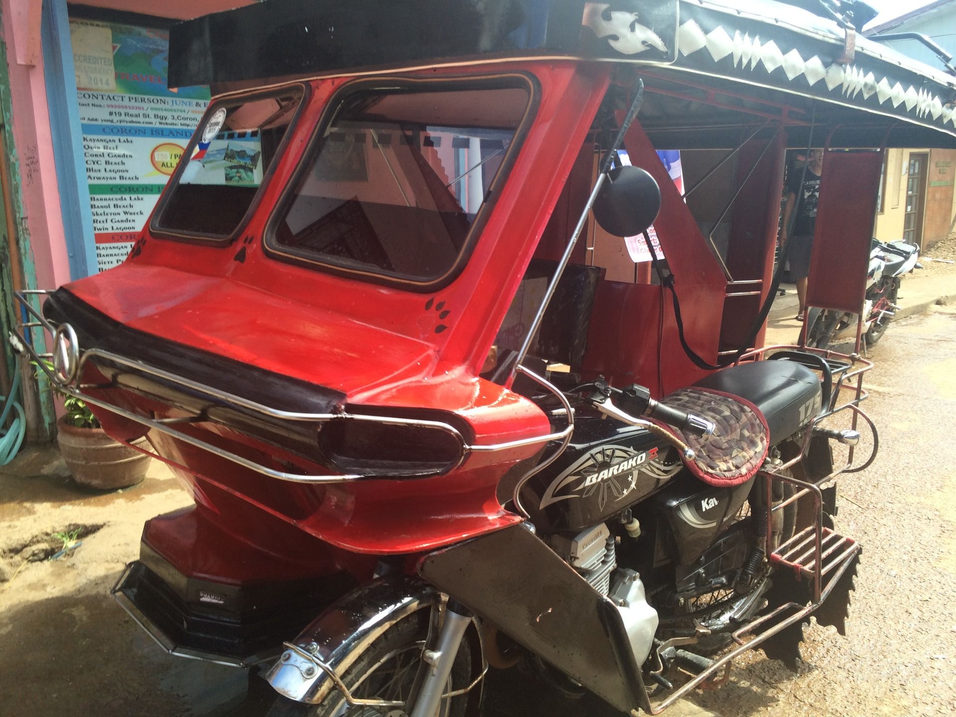 The red rocket that goes slow along the road. A fun way to see the sights when walking is too painful to make much progress.