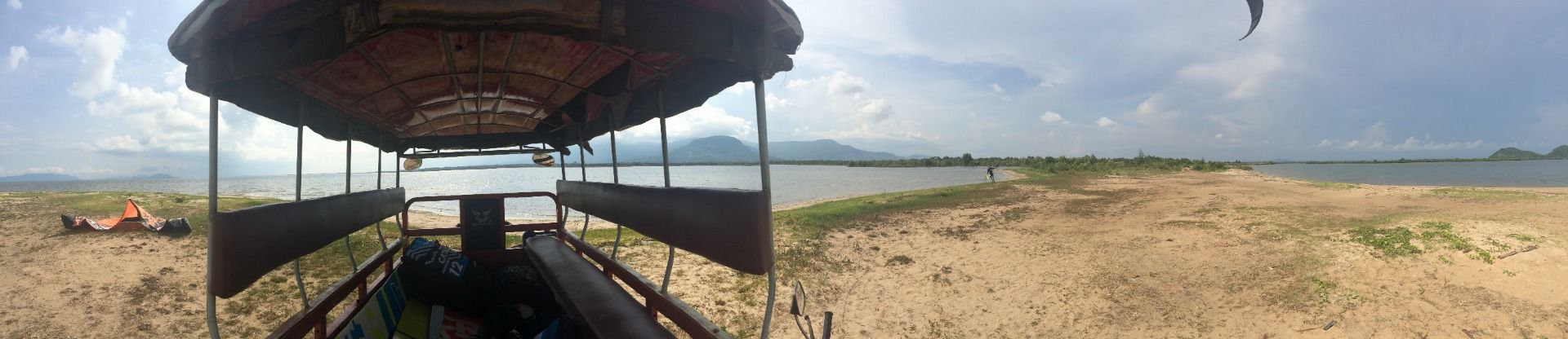 Kiteboarding time in Cambodia.
