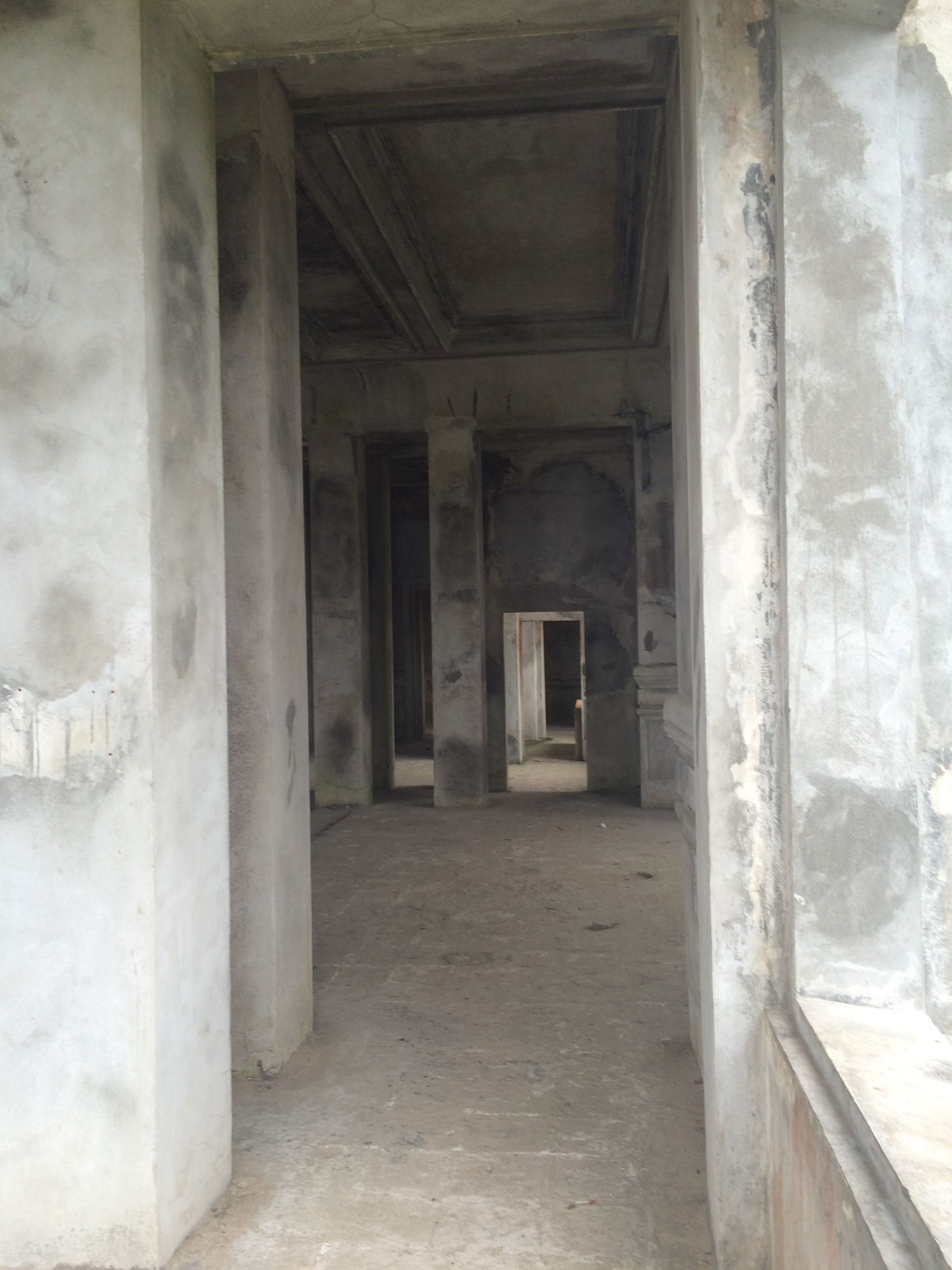 The corridor to the back section of the building.