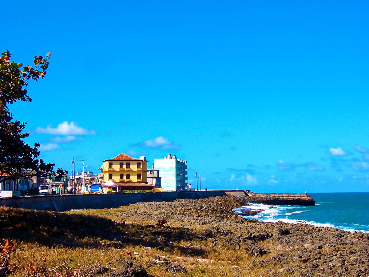 View of a small part of Baracoa town from the coast line.