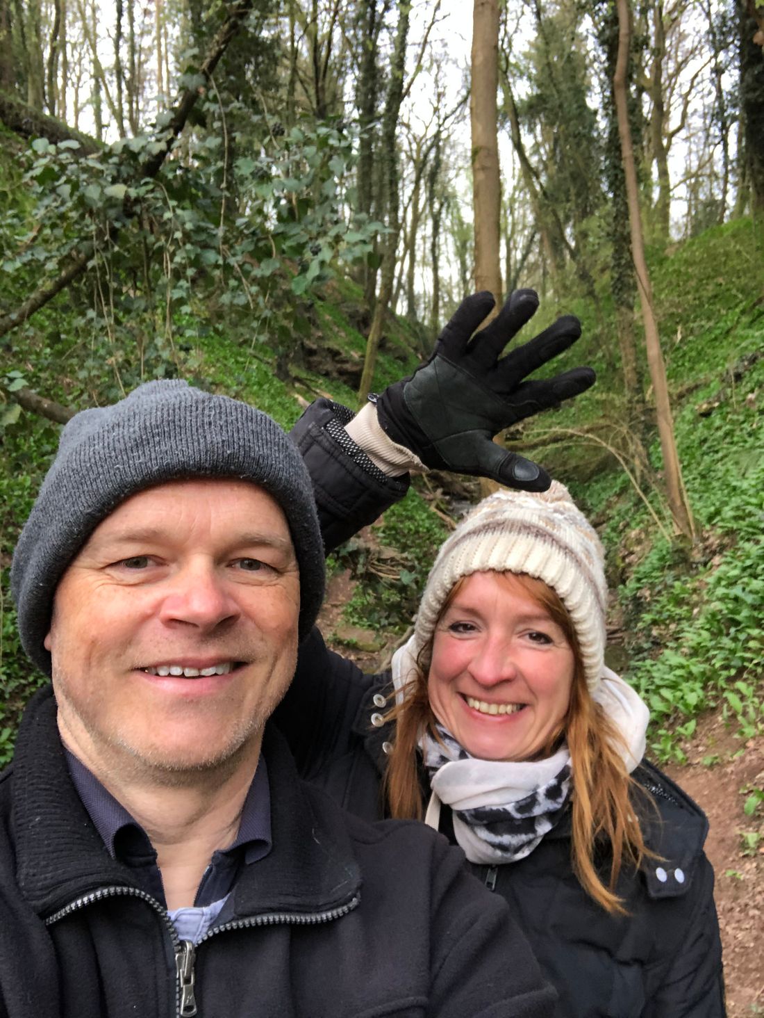 My friend and I - in the background you see wild garlic slopes