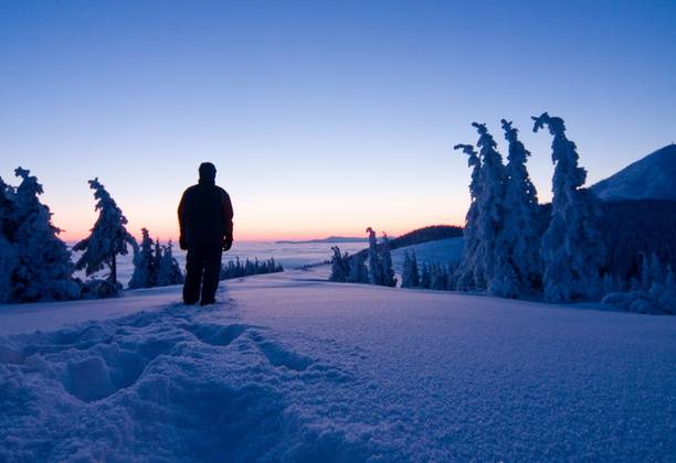 Winter trekking in Carpathian mountains, Ukraine