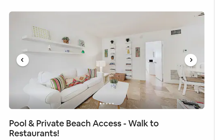 The listing we booked in Key Biscayne, FL