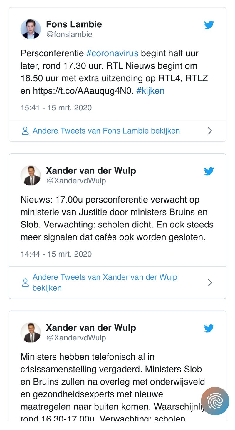 Twitter from NOS the biggest dutch news station 