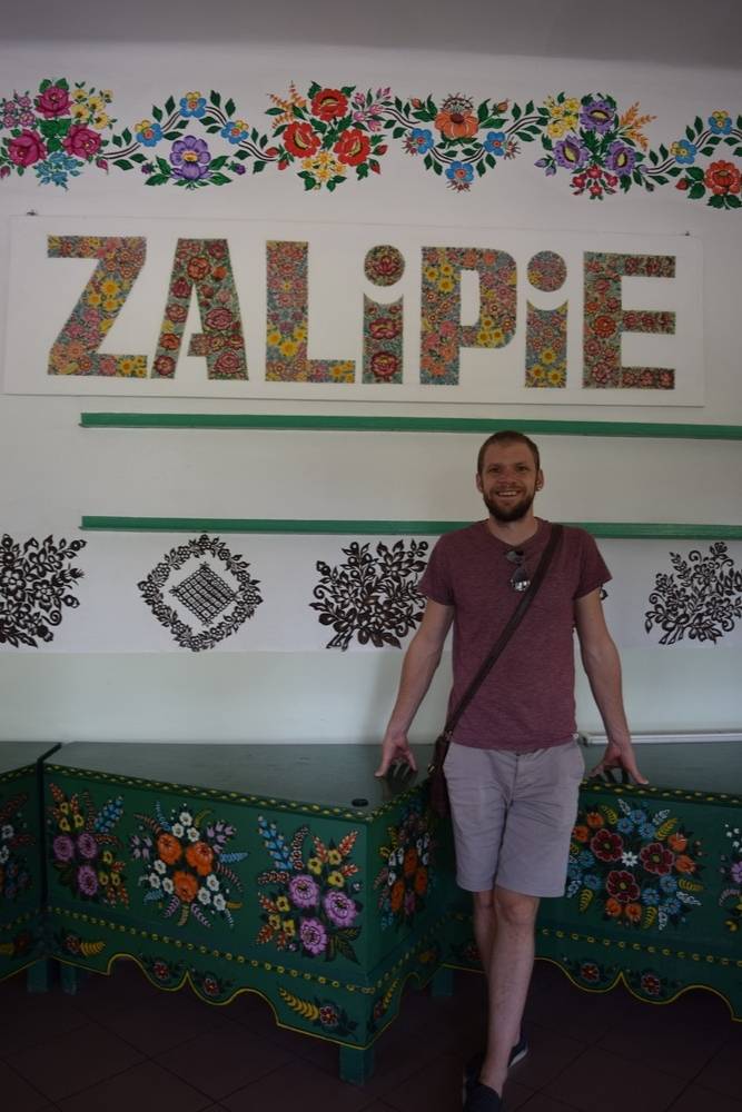 Posing for a mandatory photo with the Zalipie sign!