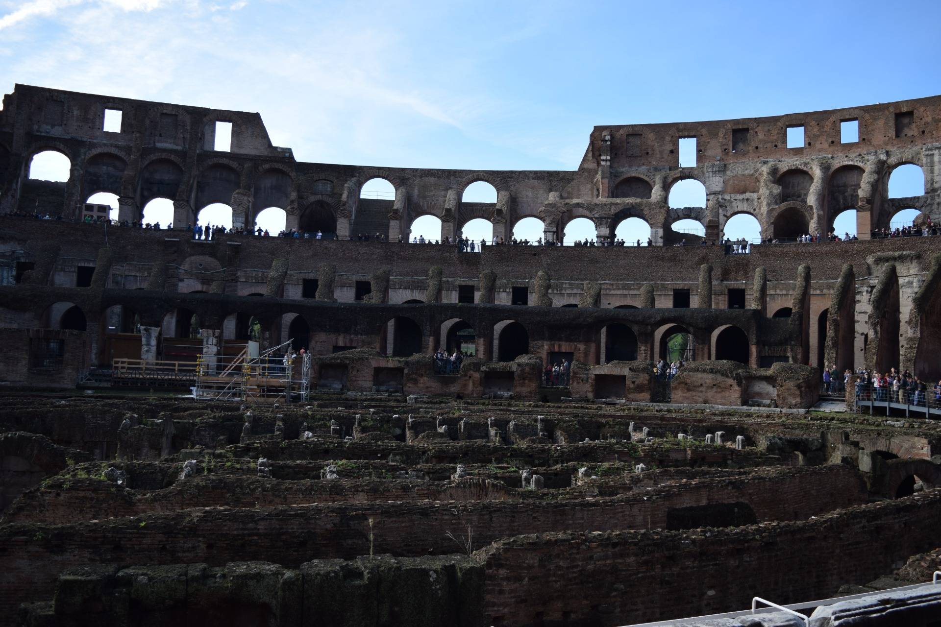 Checking out the lower levels of the Colosseum