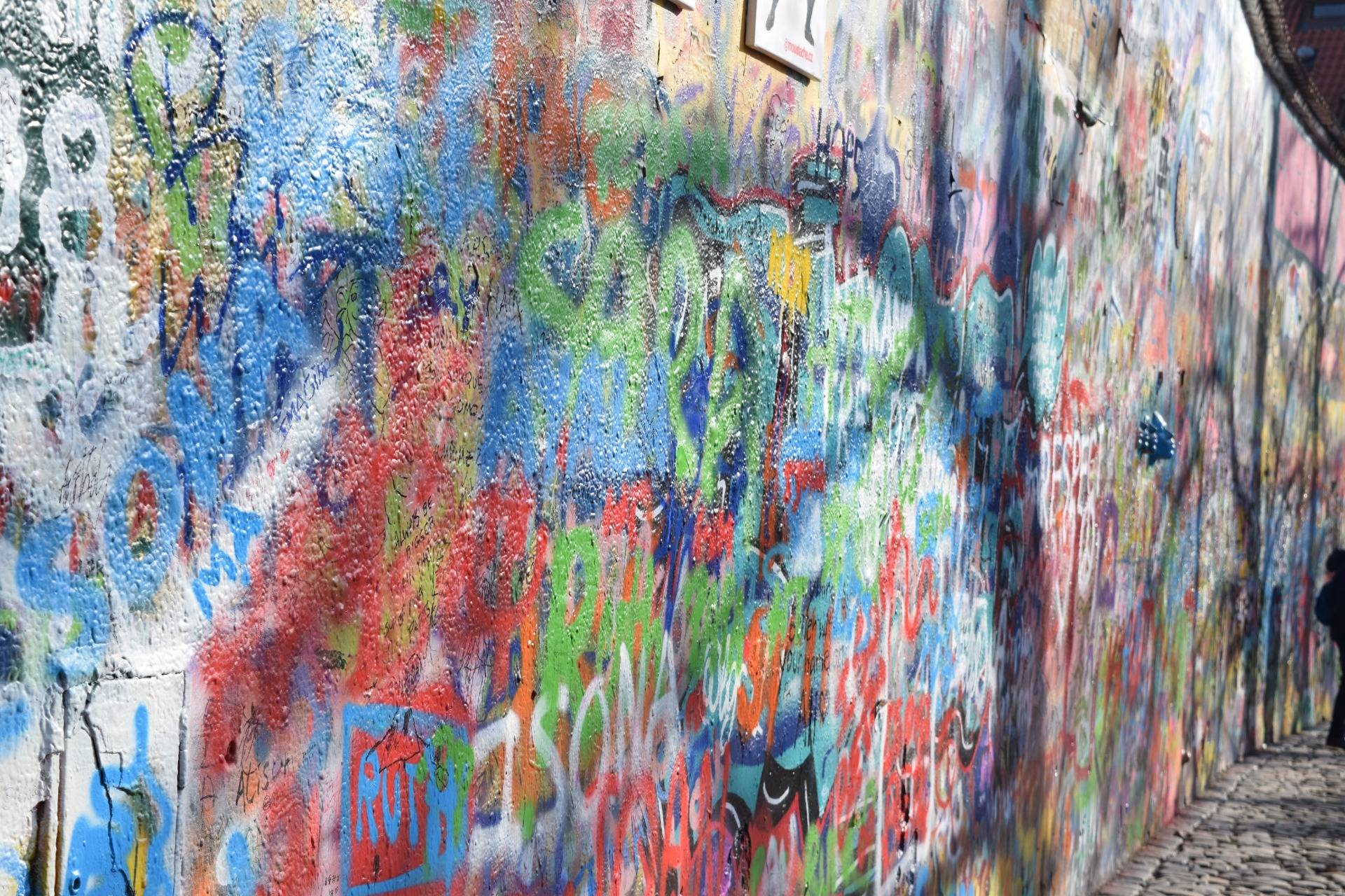 The colorful Lennon wall!