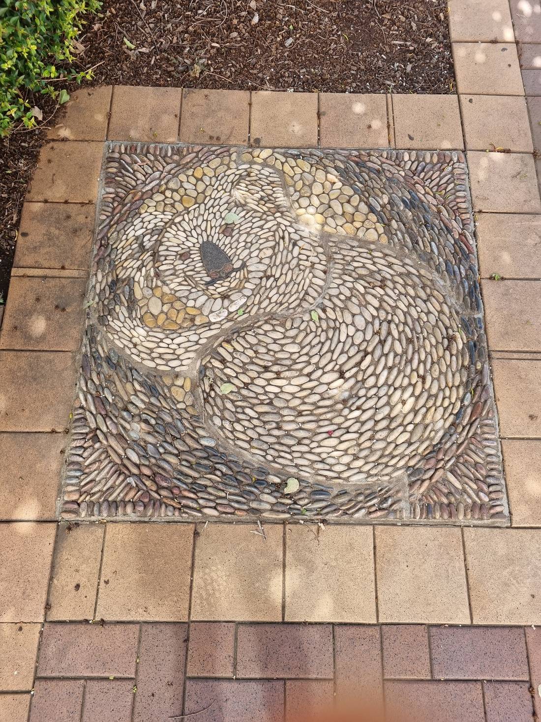There were a few cool stone mosaic things near the street corners on the main road through town. This one was the best in my opinion. It’s a koala! Can you see it?