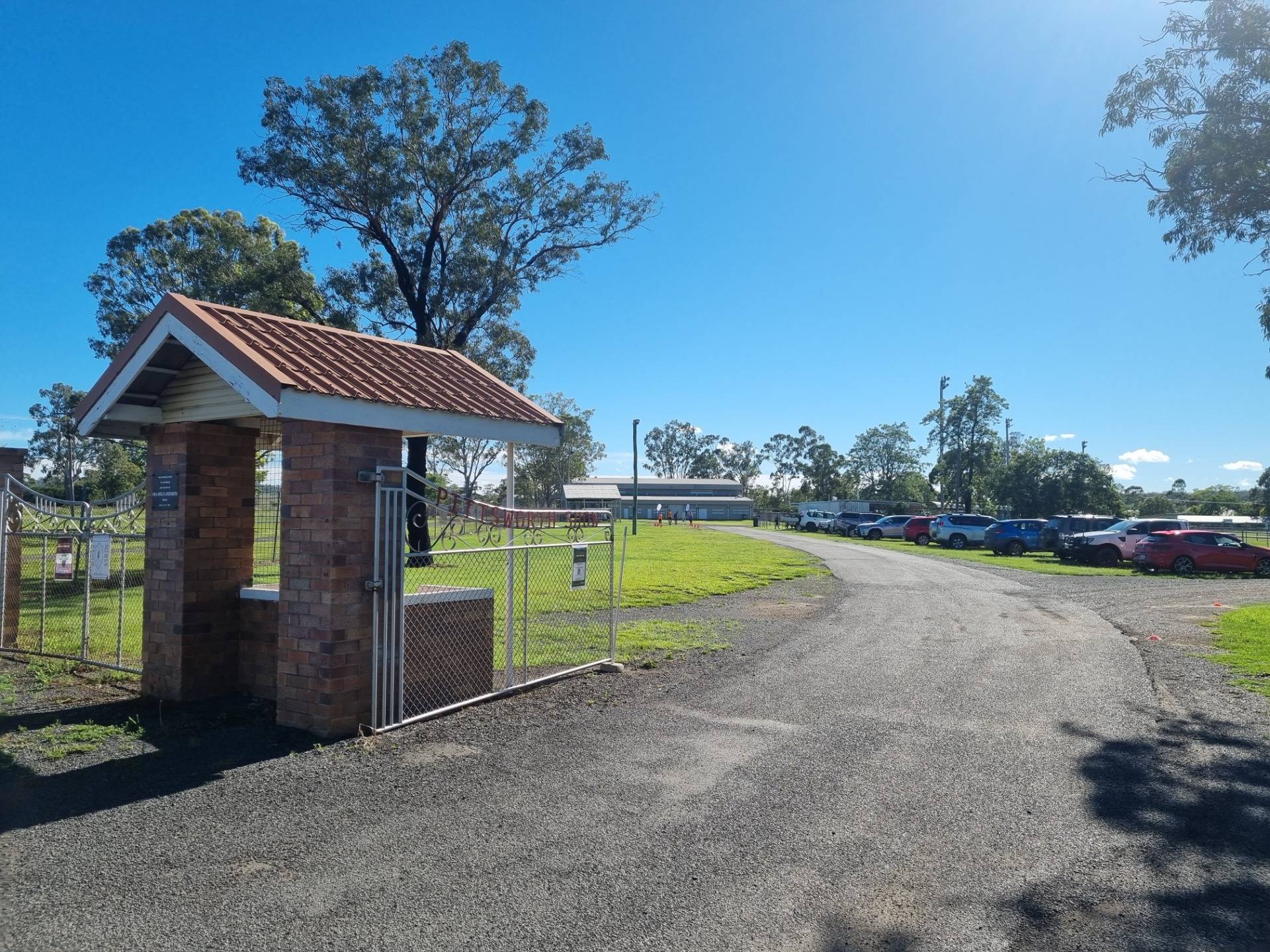 The entrance to the Pittsworth Showgrounds, where local events are held regularly and the local parkrun is held every Saturday (when there are not cows and horses running around, that is!)