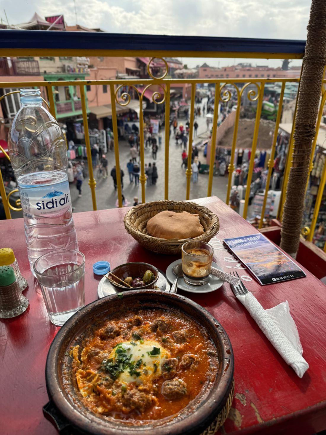 Tagine with a view of Jemaa el-Fnaa