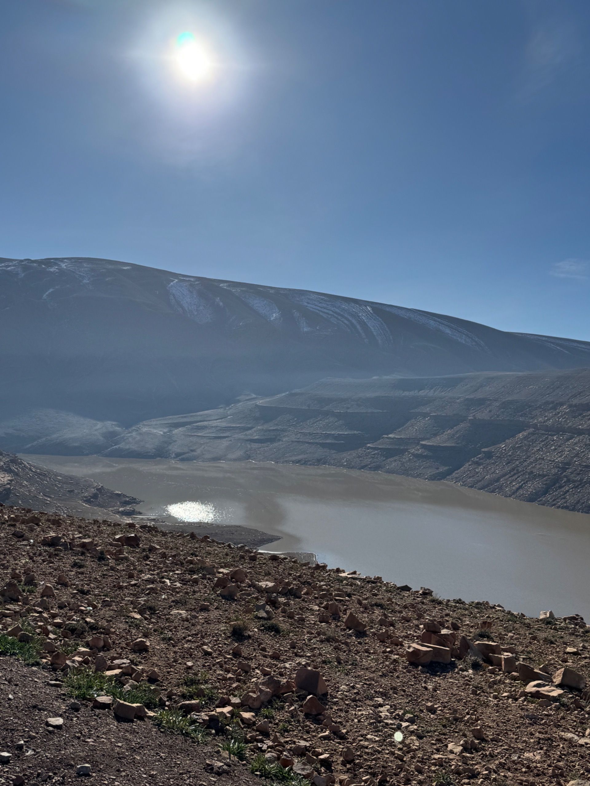 Water above the dam