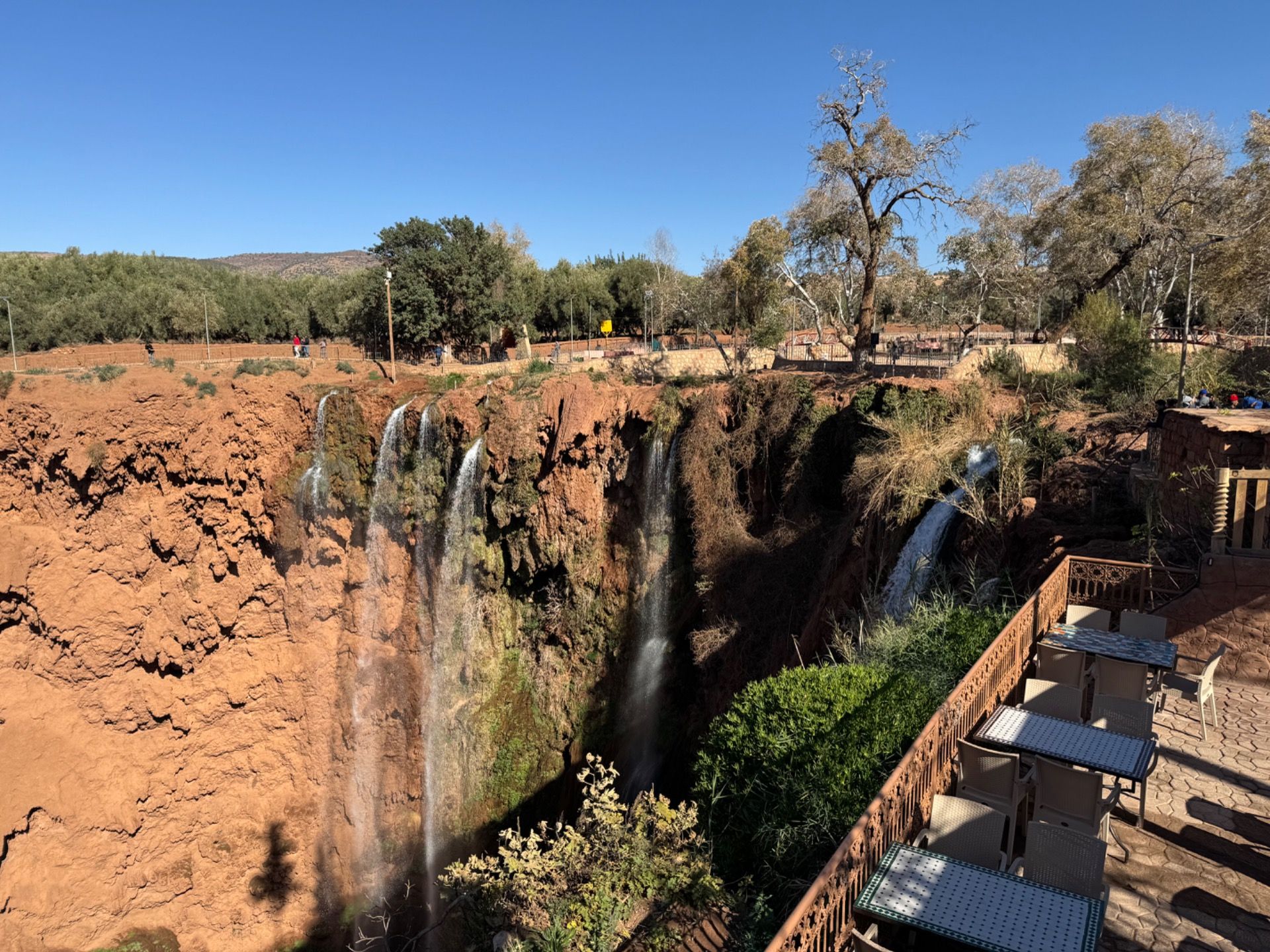 Waterfall view from our lunch table