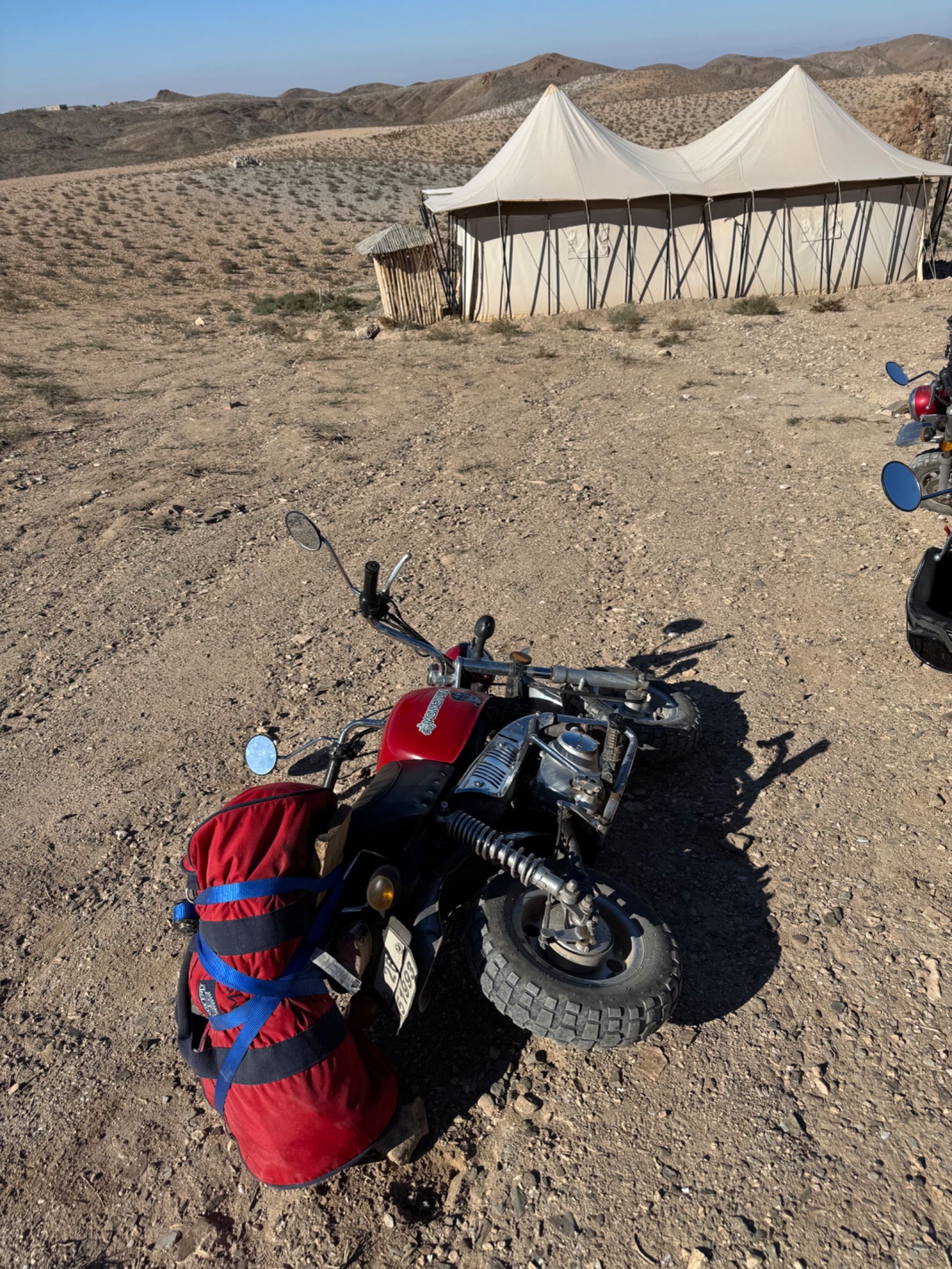 Turns out lying a bike on its side is a bad idea (unless you actually want to leak fuel)