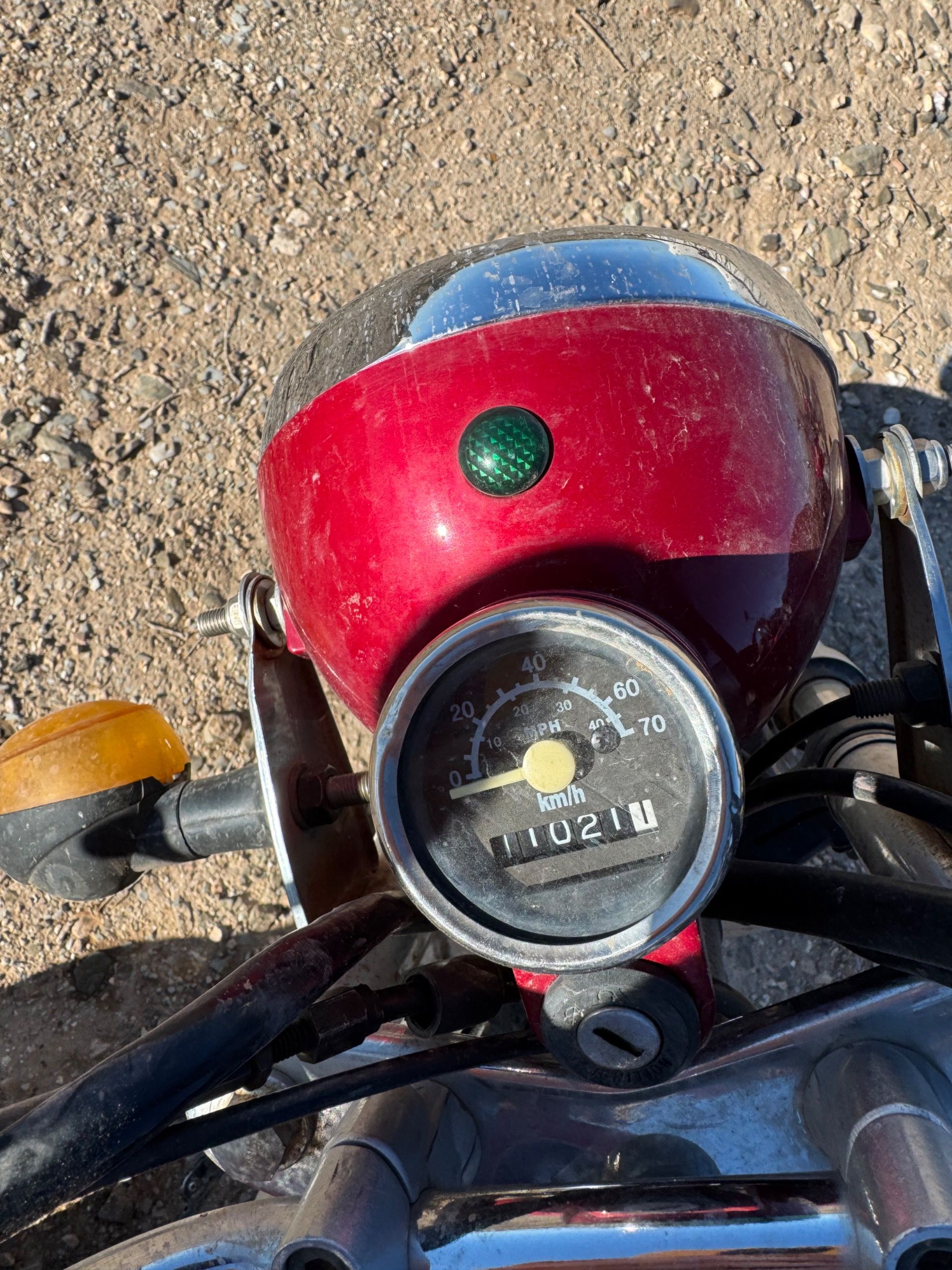 At the finish line just south of Marrakech, odometer = 11021 km
