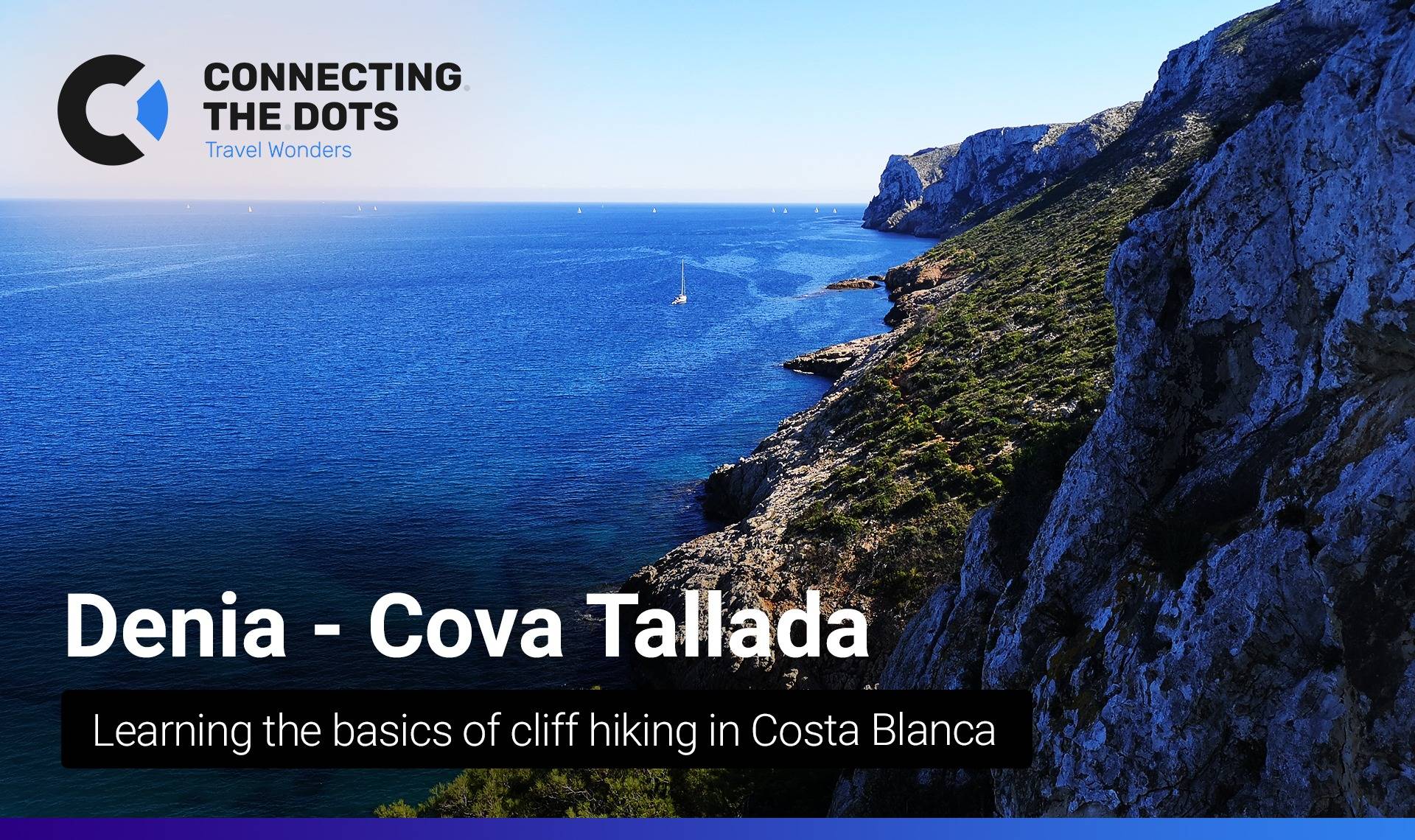 Learning the basics of cliff hiking in Costa Blanca of Spain.