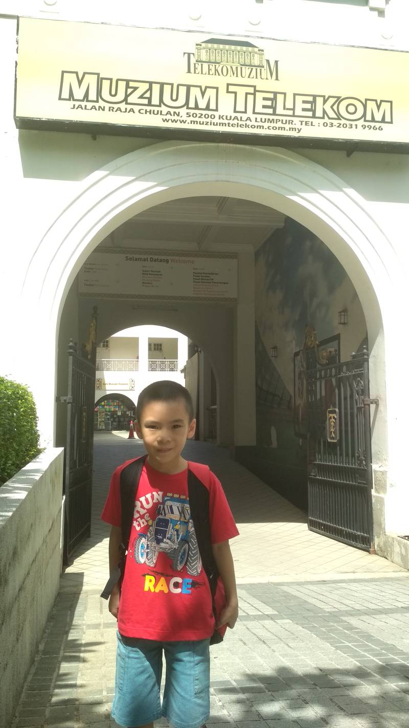 Son going to telecommunication museum for the first time