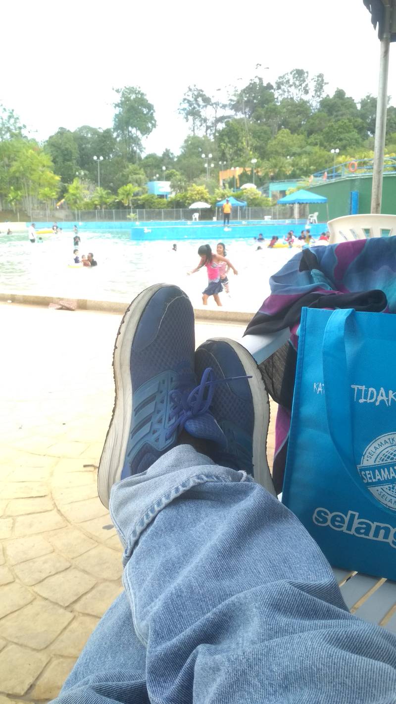 Having some chill time by the wave pool