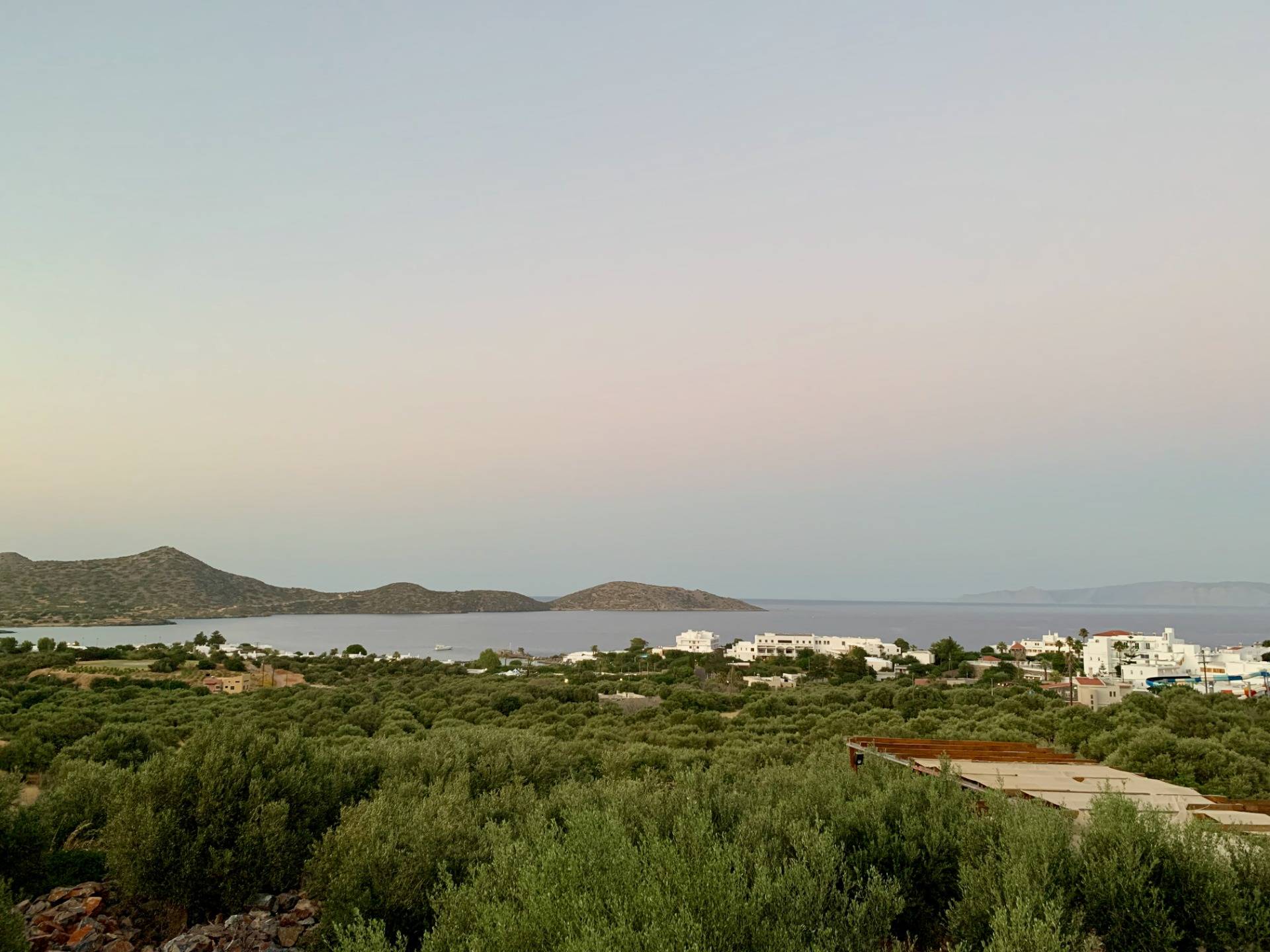 A view from the hills to the area of Elounda