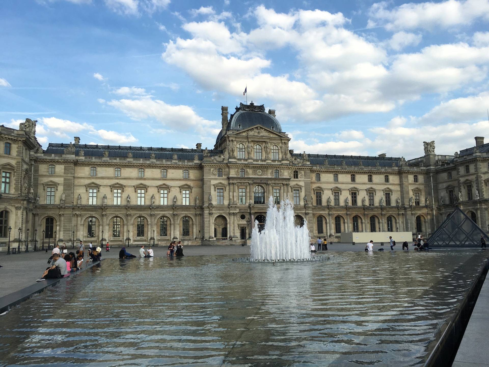 The Courtyard of the Louvre Museum