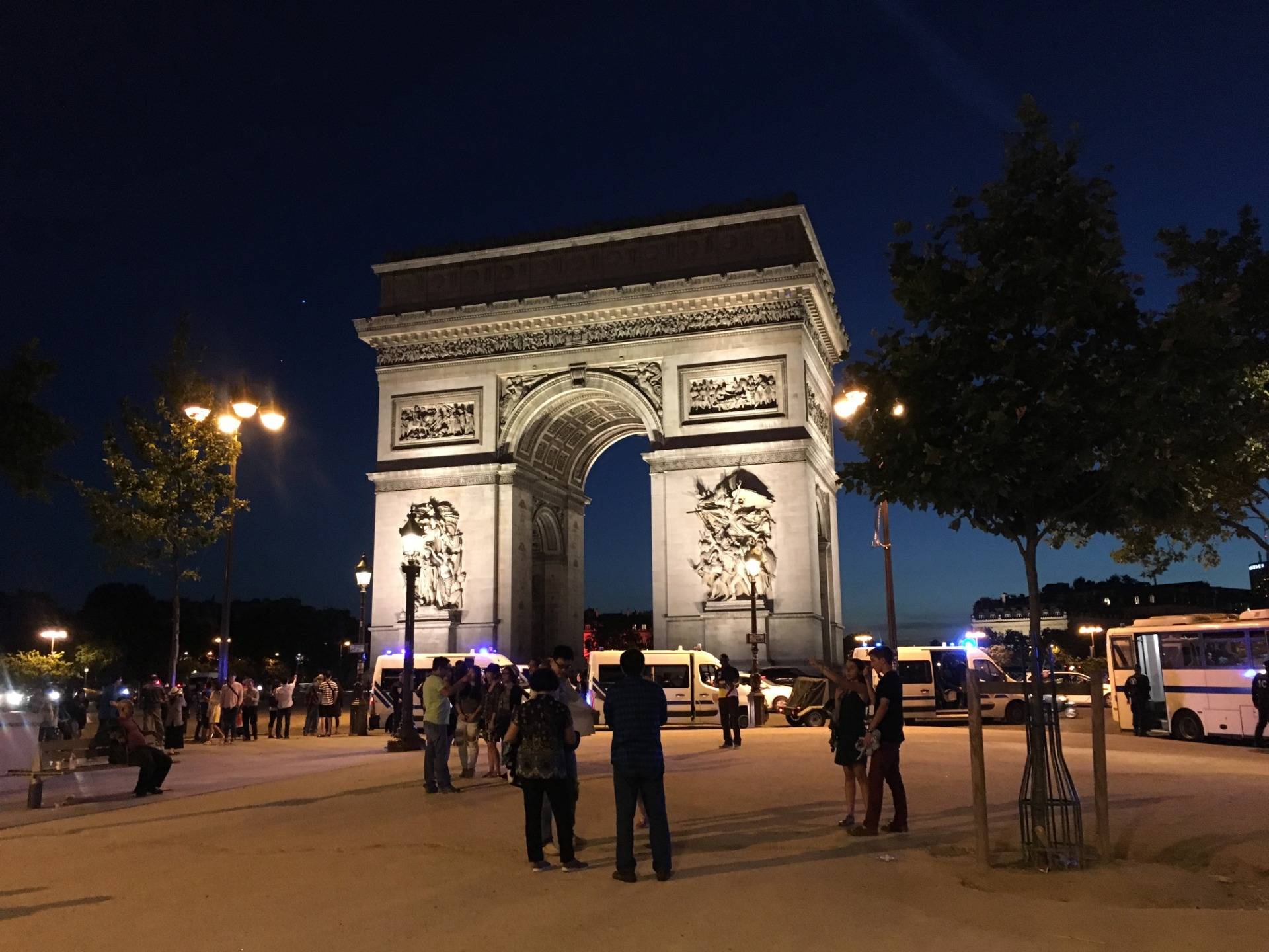 Arc de Triomphe built to honour the victories of Napoleon Bonaparte