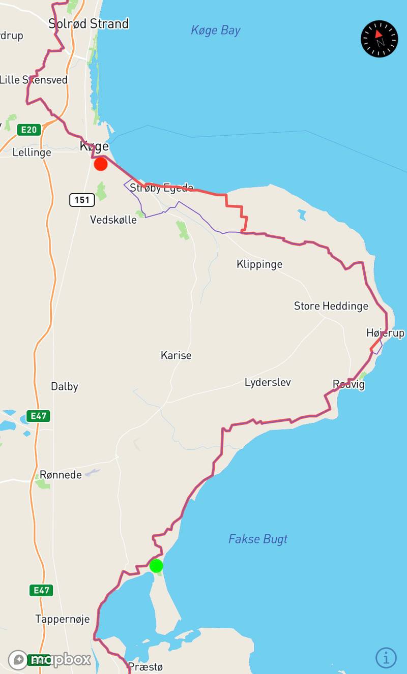 Day 11 map: Feddet-Koge 60 km
