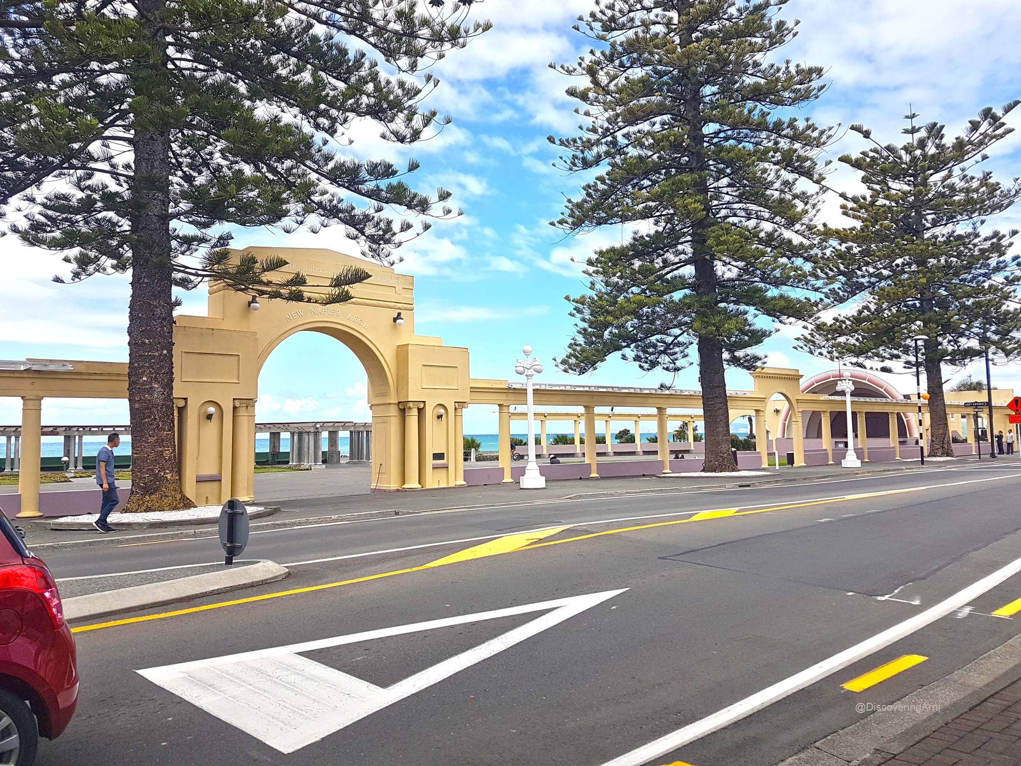 Napier Arch at the Colonnade with Norfolk Pines