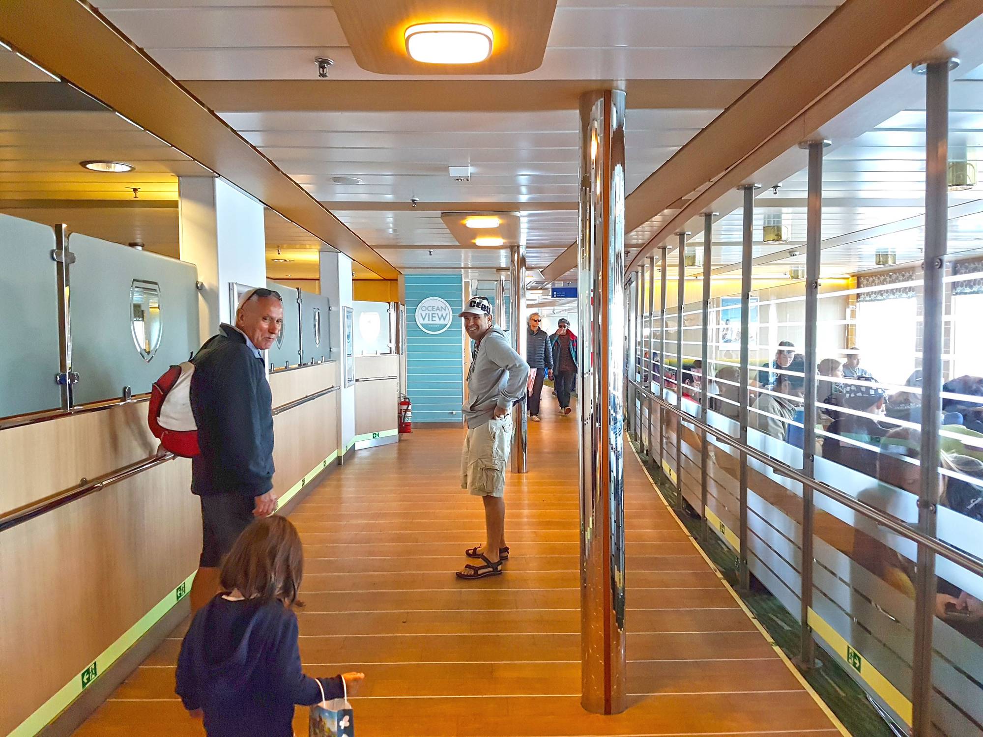 Inside Interislander Ferry - on the way to the lounge