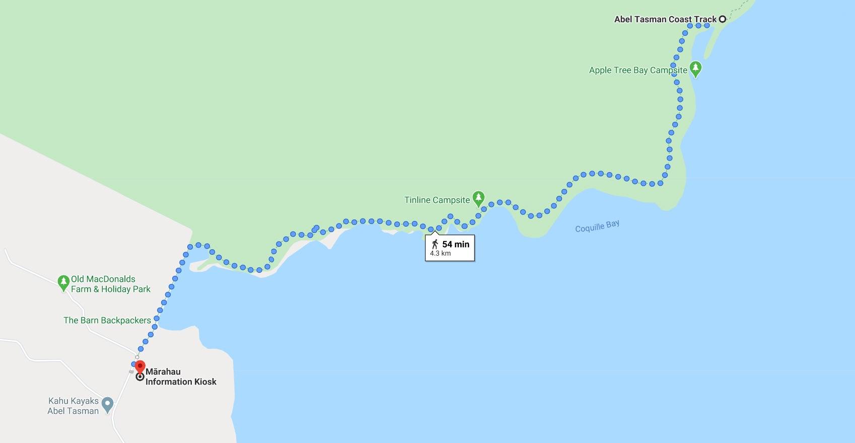 Apple Tree Bay Coastal Track from Marahau
