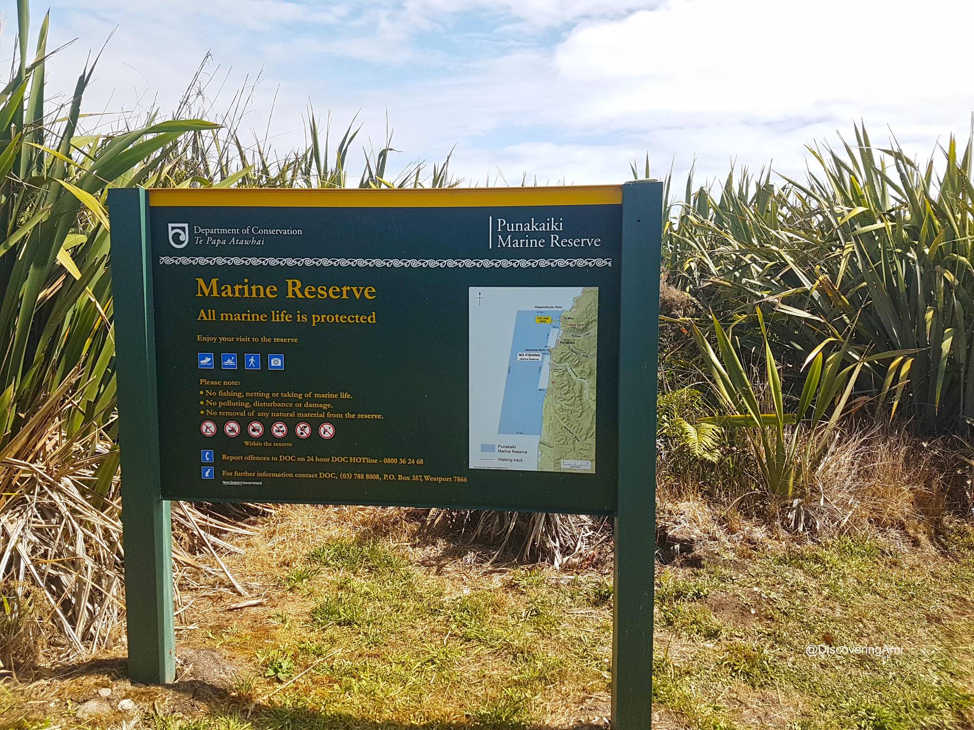 Starting point of the Marine Reserve along the Truman Track