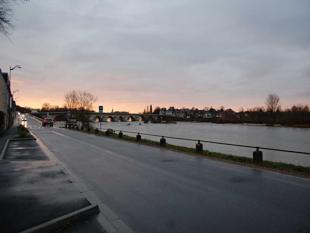 View on the bridge into the town