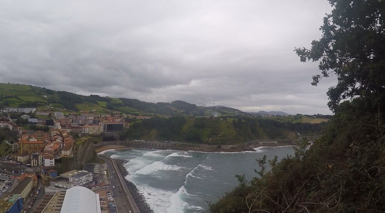 To the right we can see Gaztetape beach (ideal for surfers due to its large waves).
