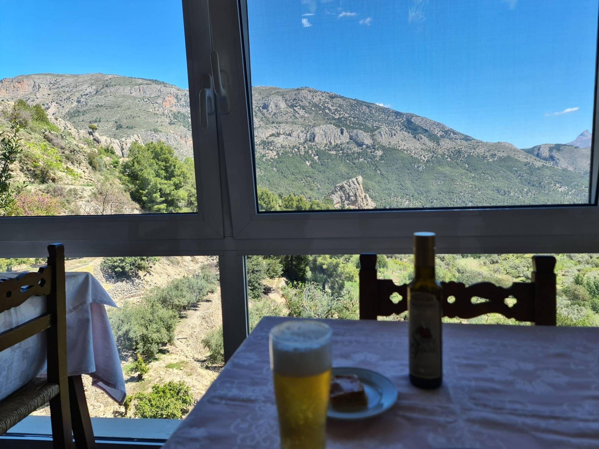 Views from my table and a glass of beer (€2.50).
