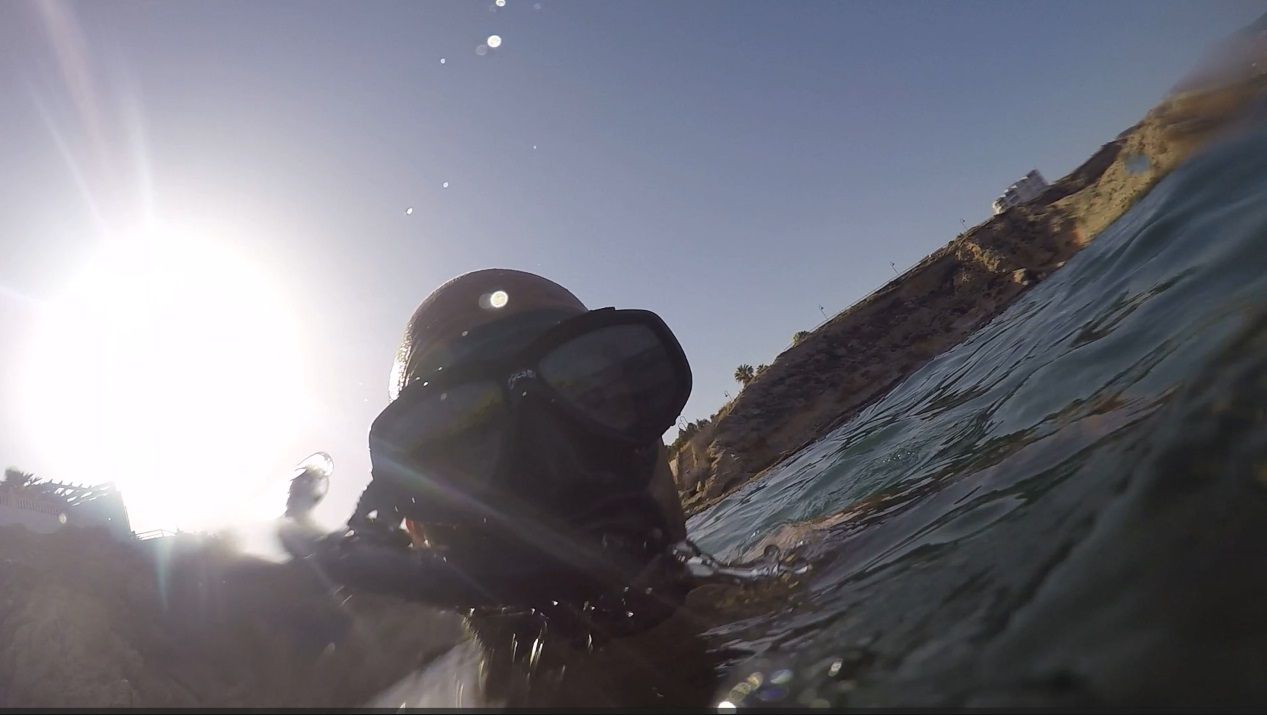 In water.