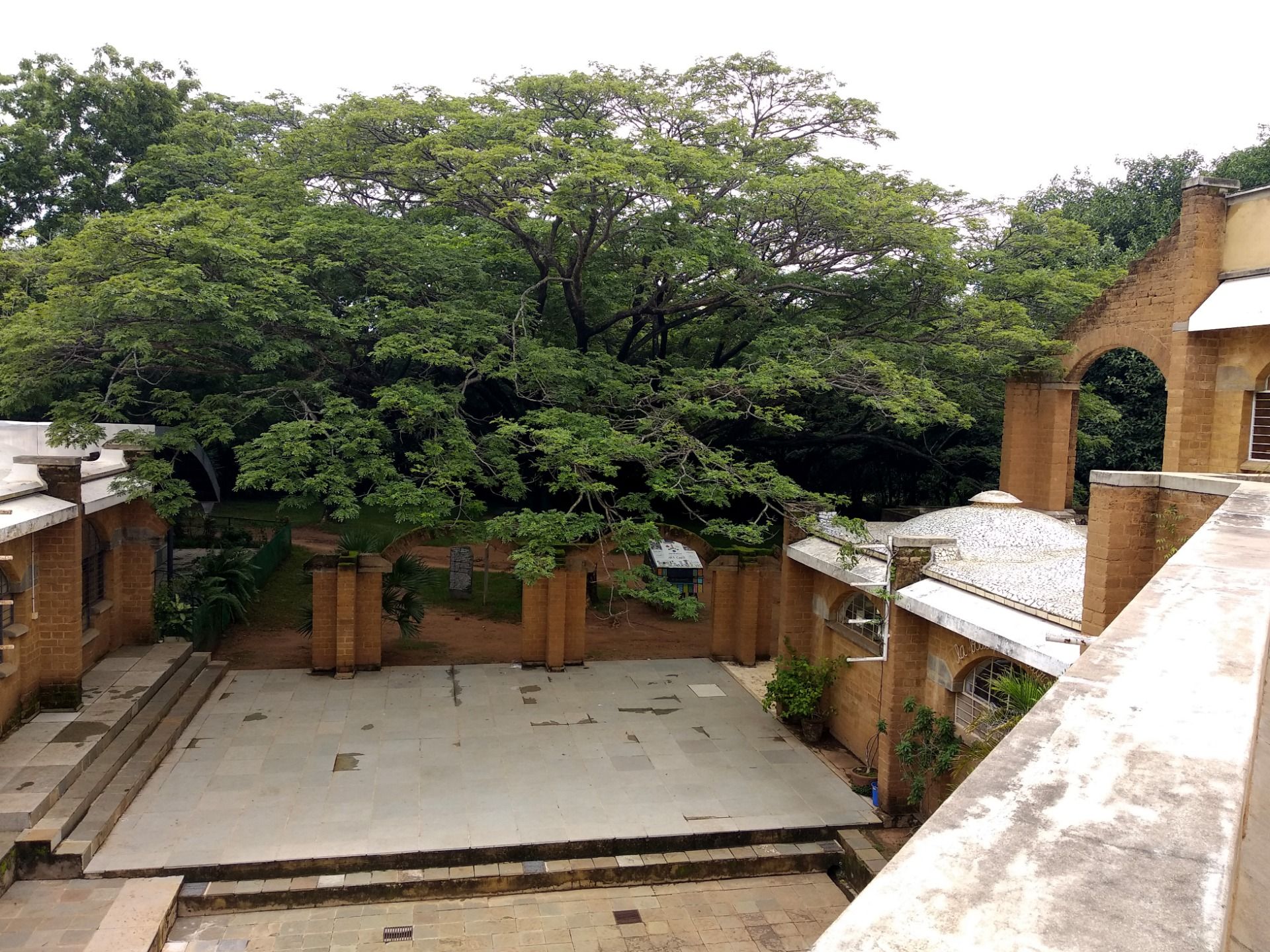 A plaza area in the visitor’s center