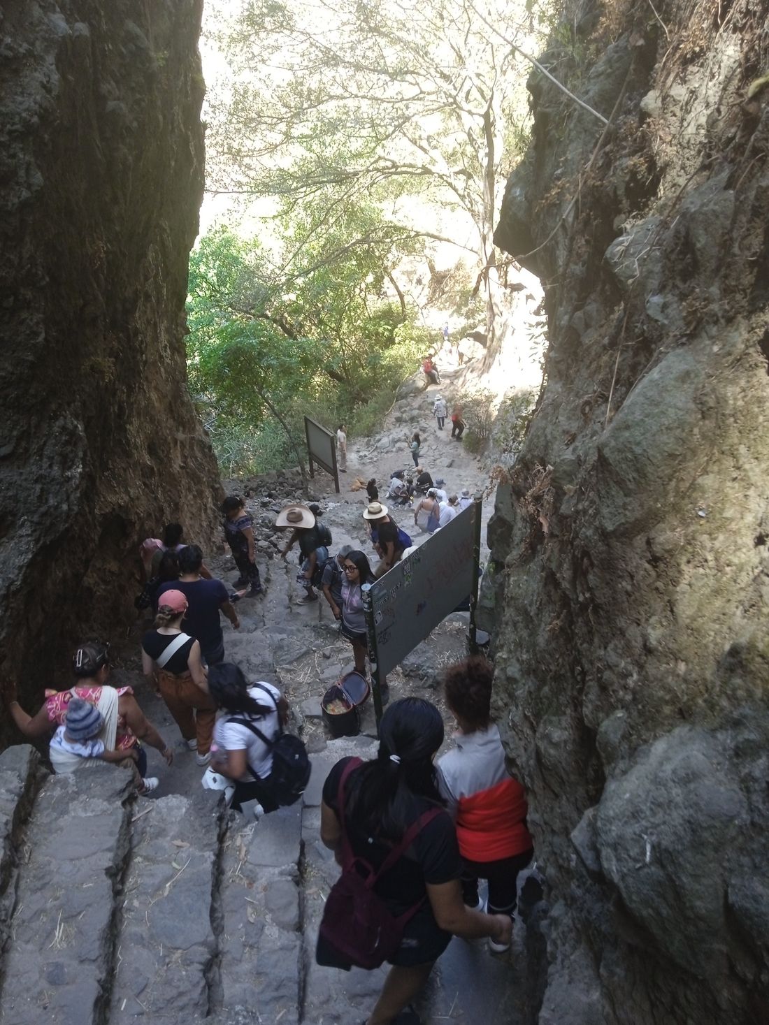 View of the descend fron the Tepozteco temple platou