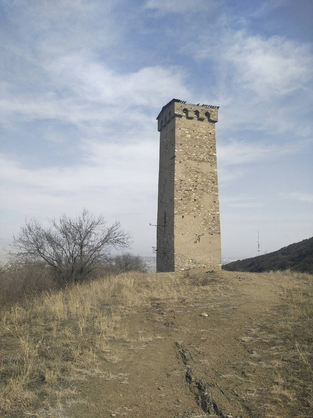 Svaneti tower in Tbilisi was probably the furthest place to go after all the public transportation have been cancelled.