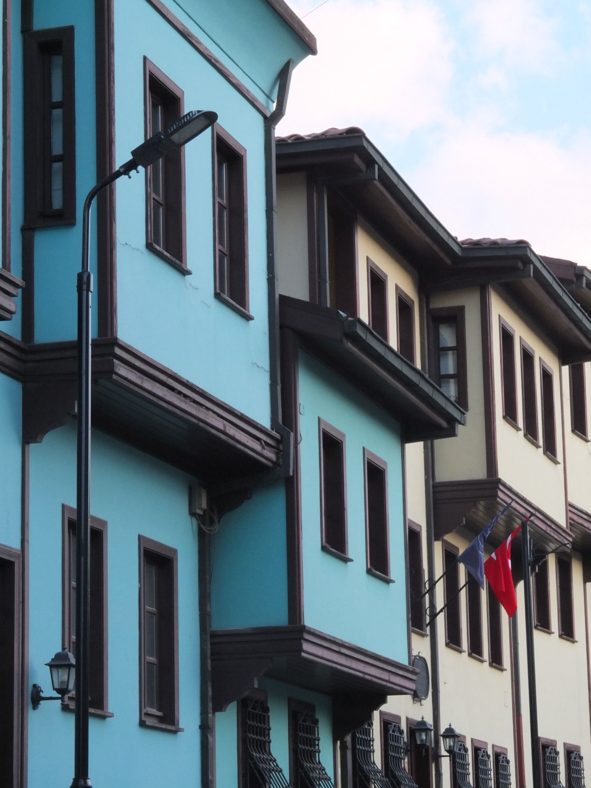 Traditional Ottoman architecture and artsy cafes in the old town of Eskisehir.