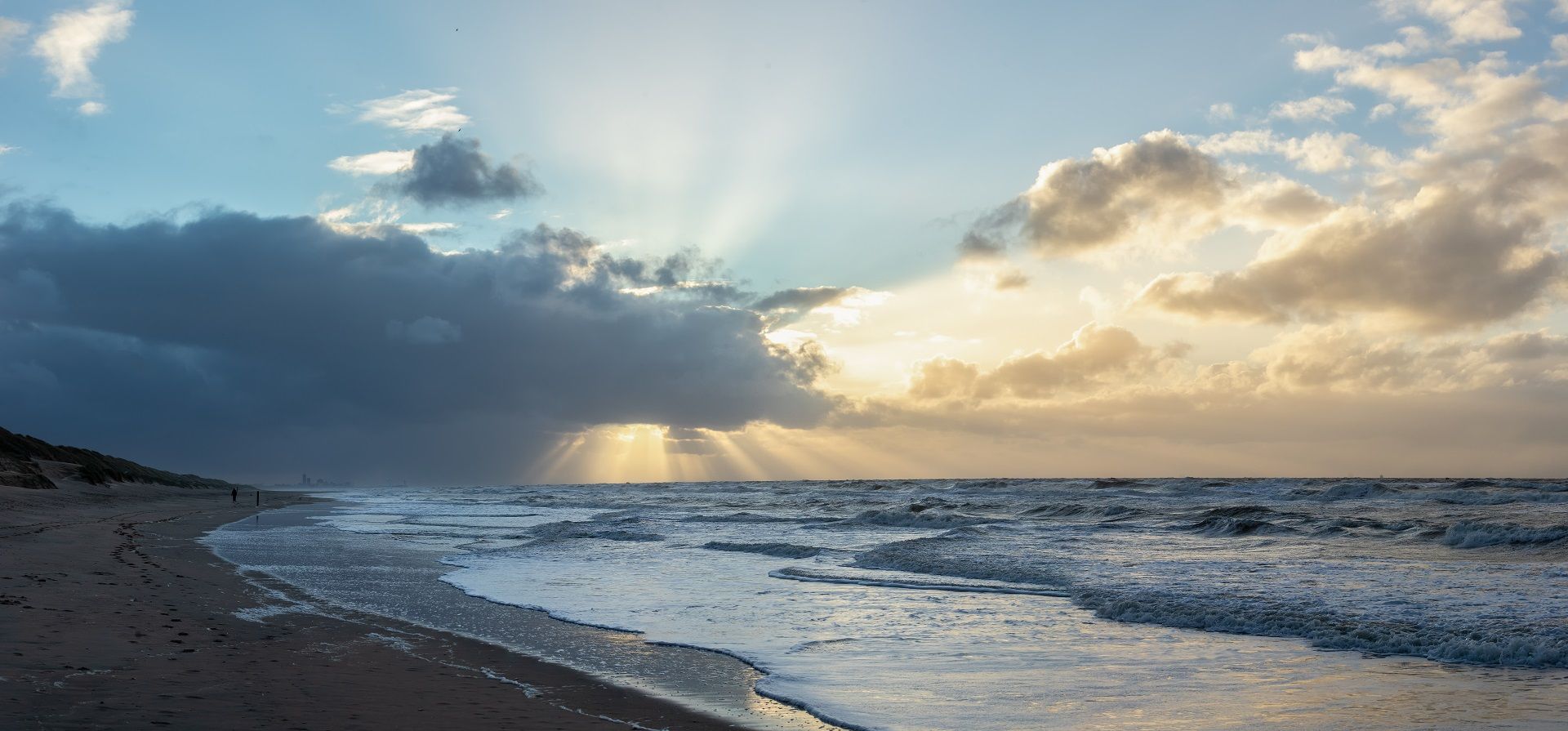 Sunset panorama of 5 images