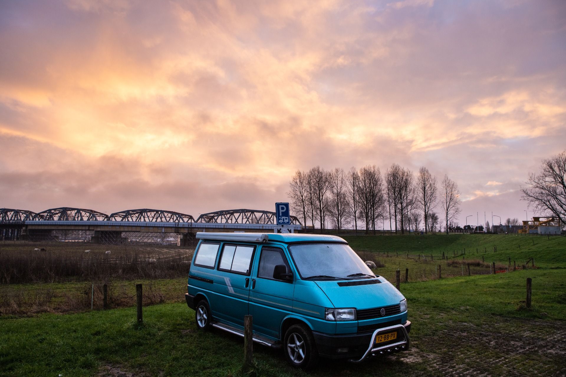 My van at the campsite this morning!