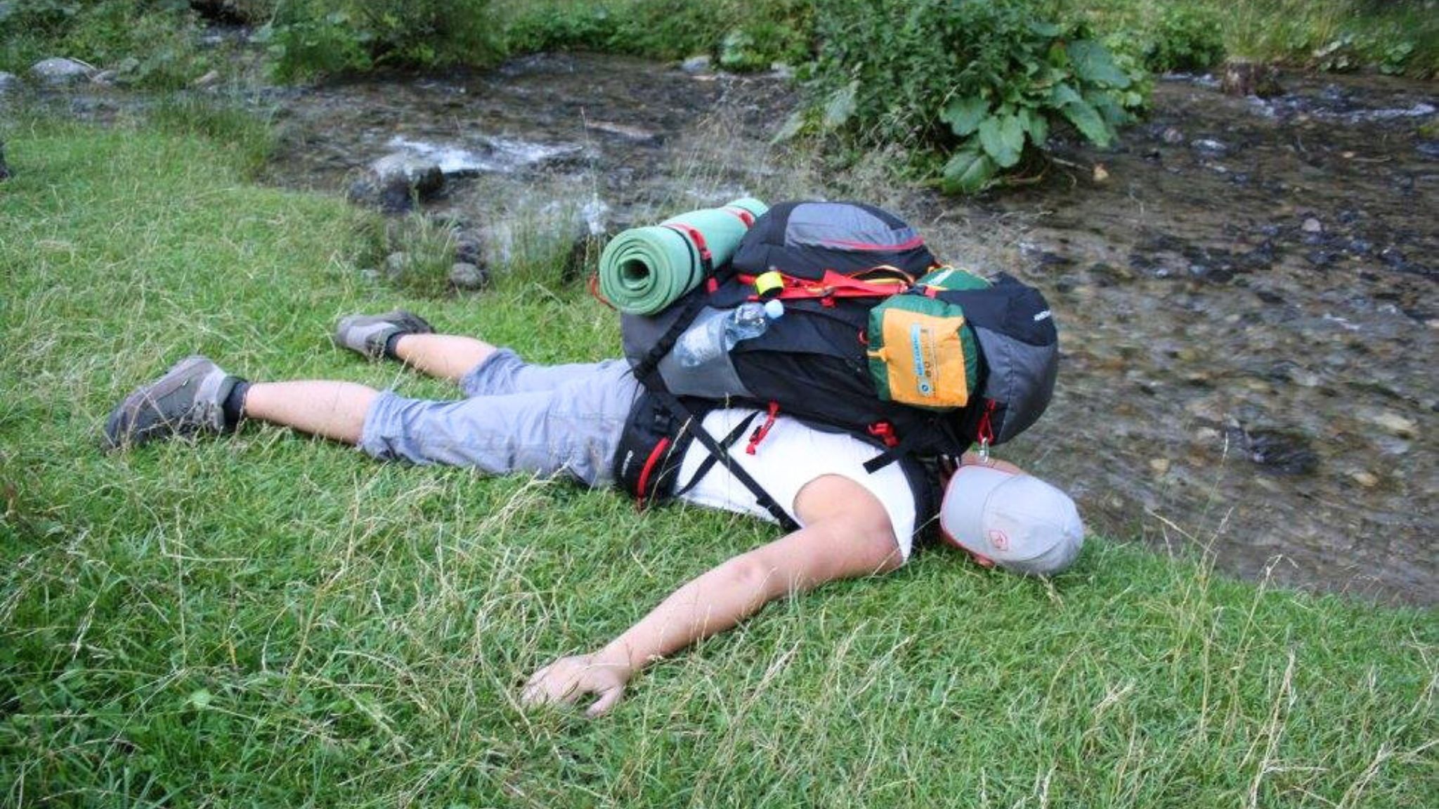 Resting after a long hike