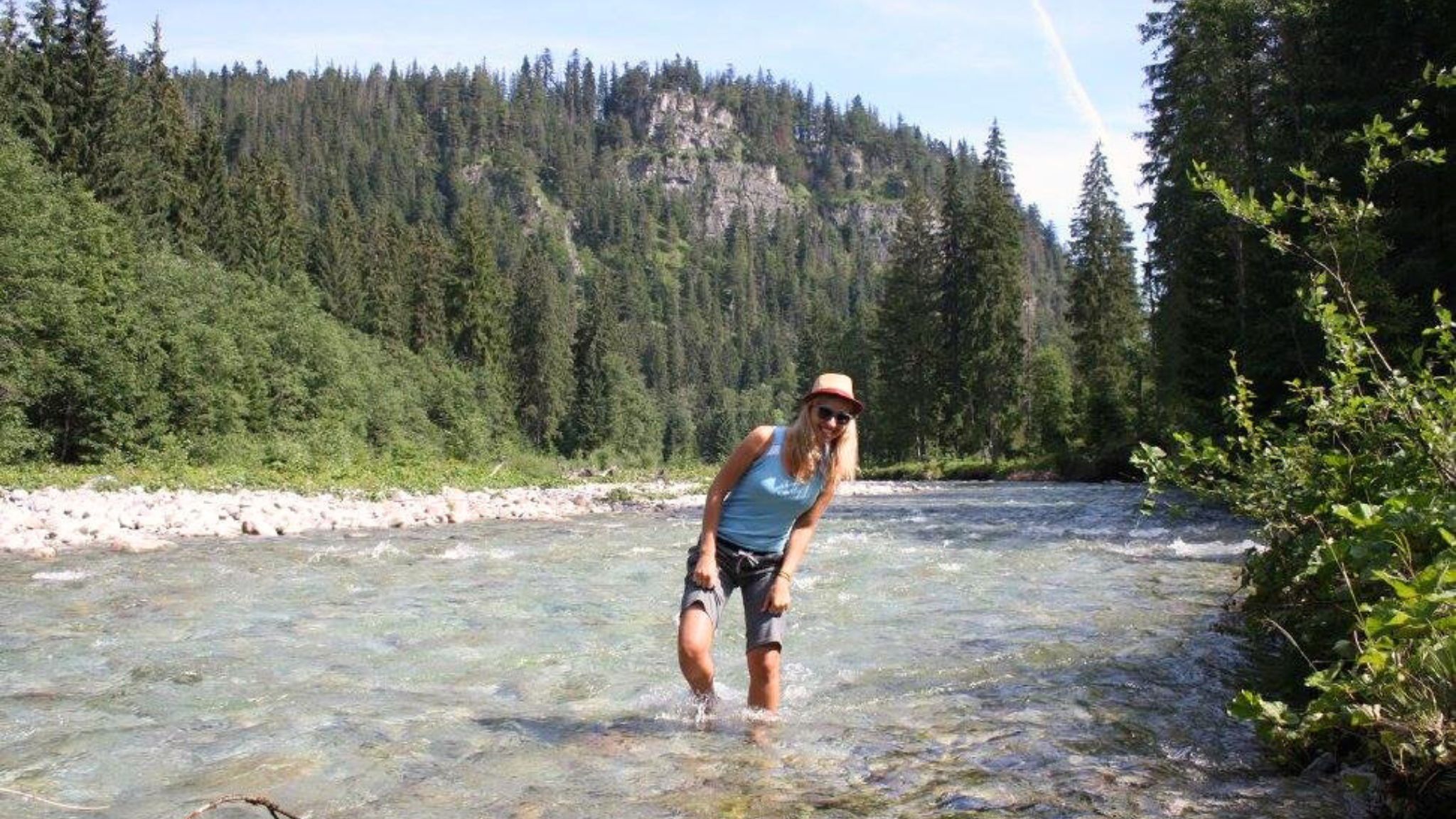 The swift Bialka River that irreversibly claimed my precious footwear